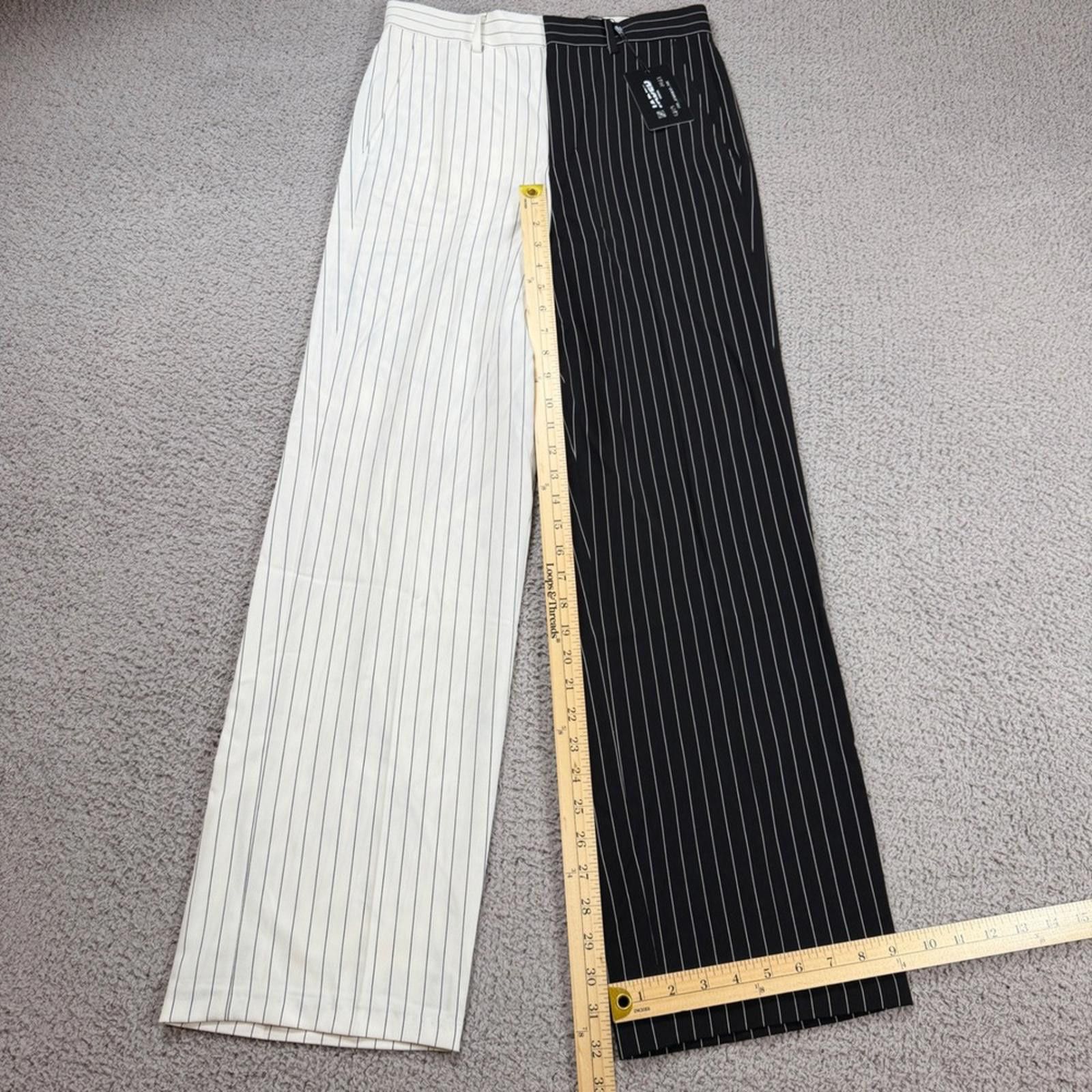 Jaded London Jaded London Spliced Black Pinstripe Loose Trousers 28R NWT Size 28" / US 6 / IT 42 - 4 Thumbnail