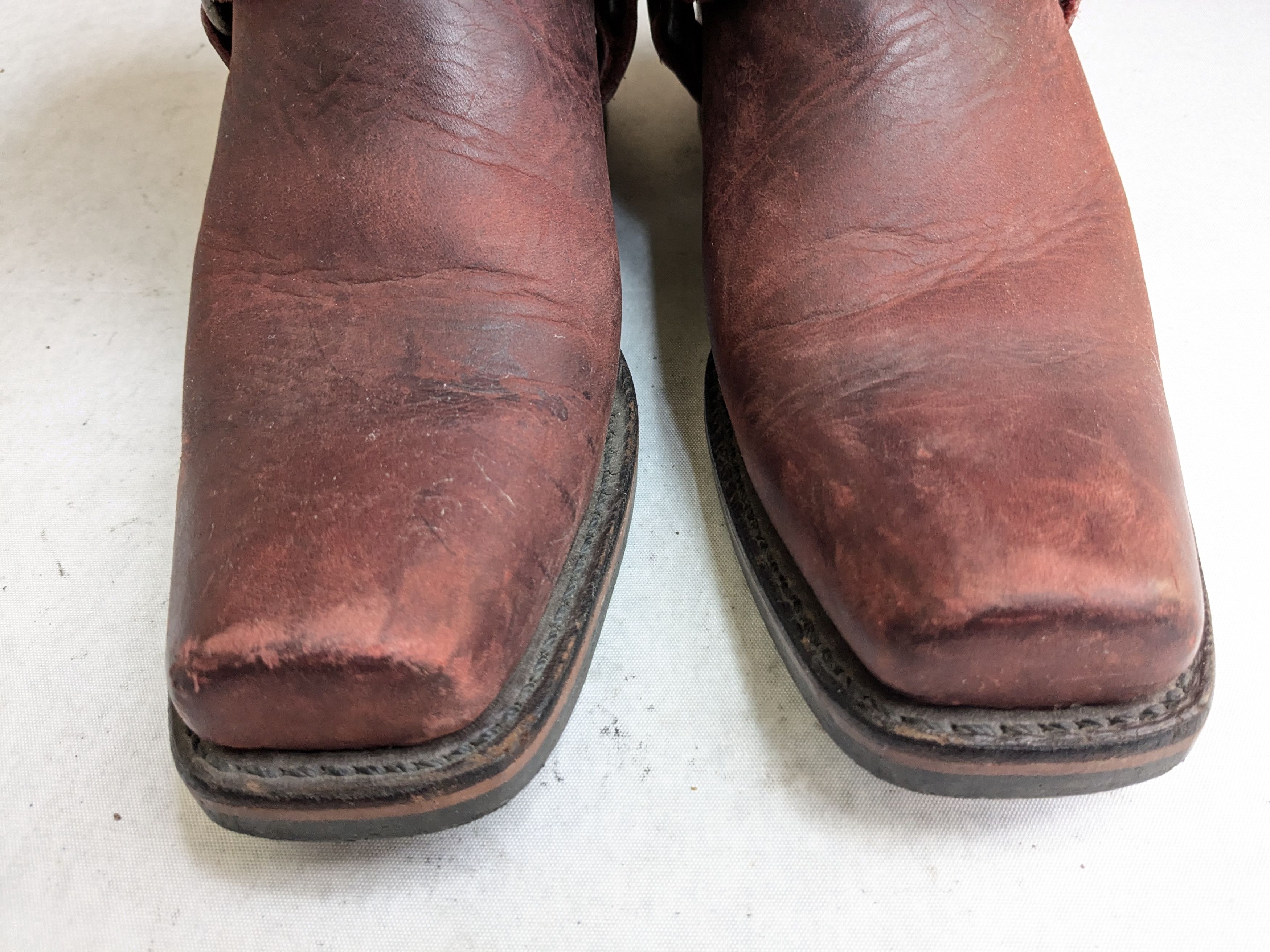 Frye Frye Harness Red Leather 7.5 Leather Buckle Punk Size US 7.5 / EU 40-41 - 4 Thumbnail