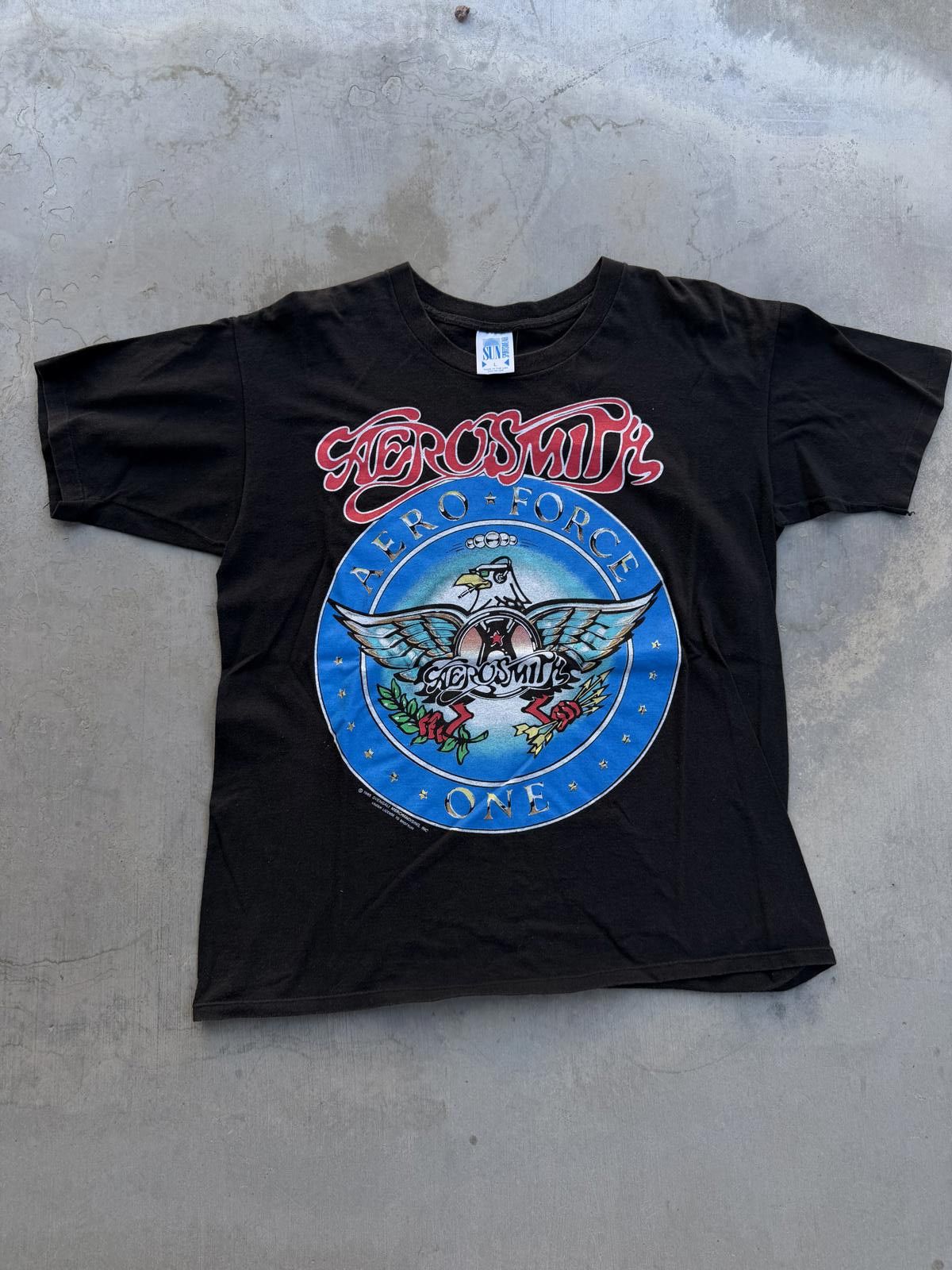 Brockum Vintage 1988 Aerosmith Aero Force One Tour Tee Large Size US L / EU 52-54 / 3 - 1 Thumbnail