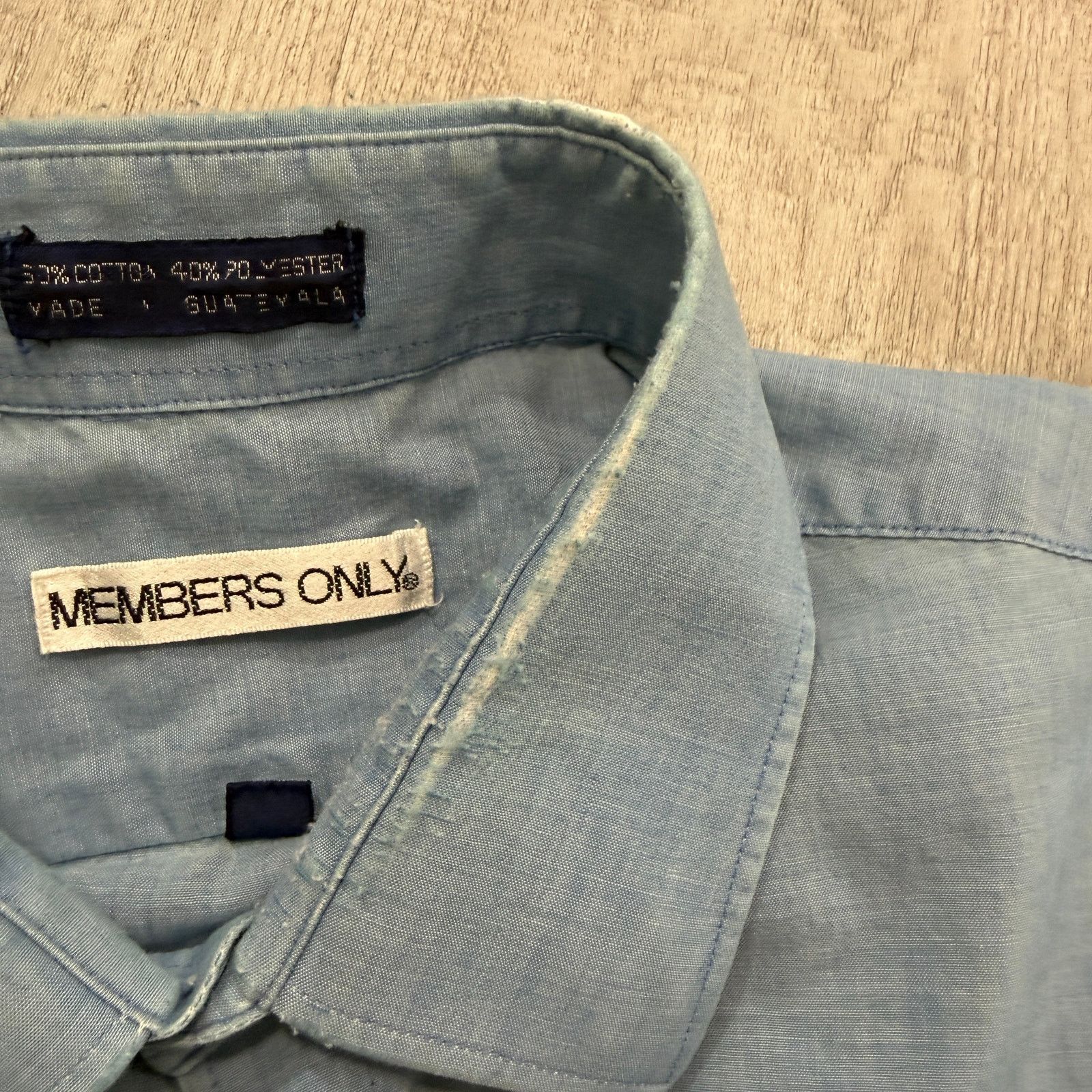 Vintage Vintage Members Only Chambray Button Shirt 16 Large Blue 70s Size US L / EU 52-54 / 3 - 8 Thumbnail