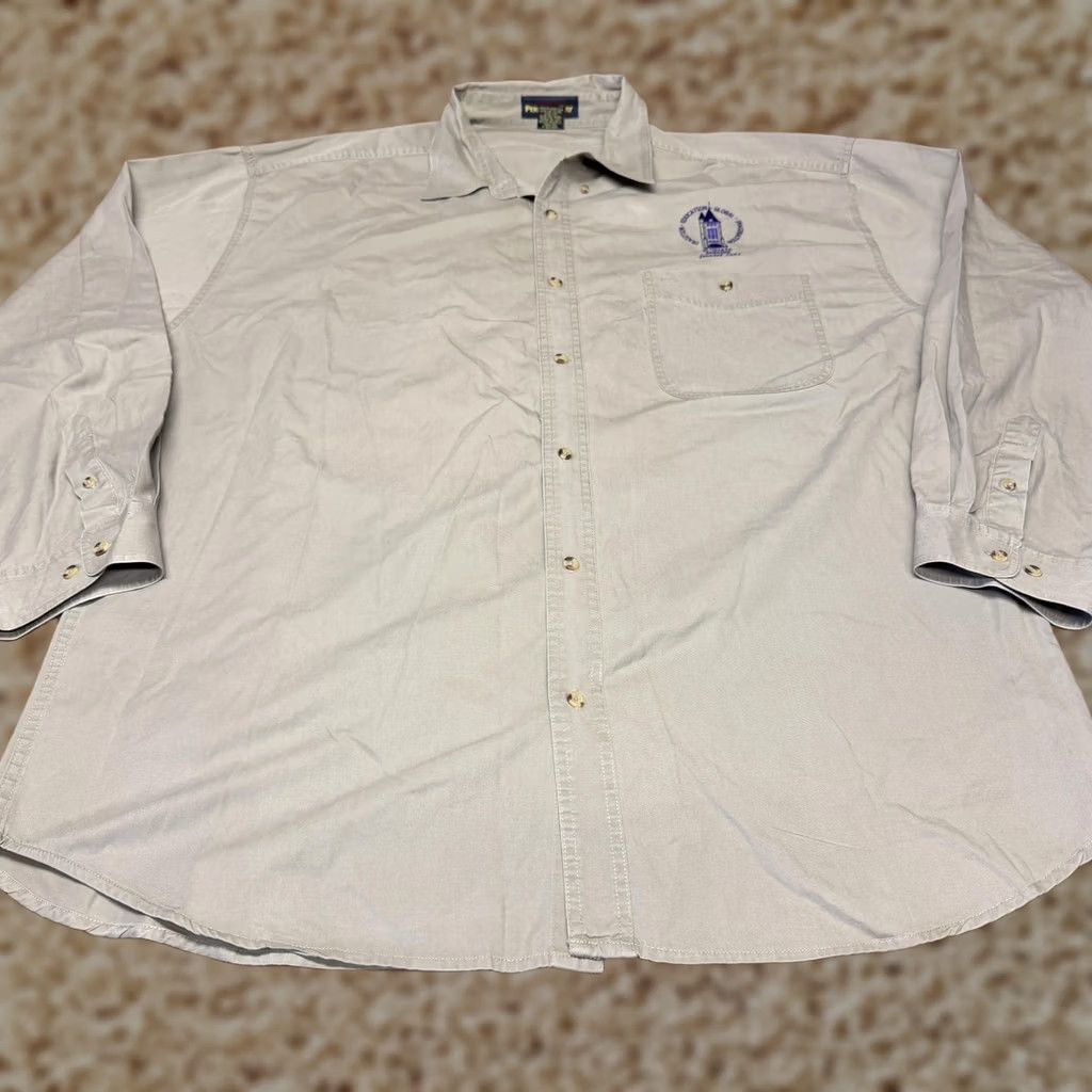 Peregrine K-State Jardine Shirt Mens 3XL Gray Peregrine Bay Button Front Cotton Casual Size US XXL / EU 58 / 5 - 1 Thumbnail