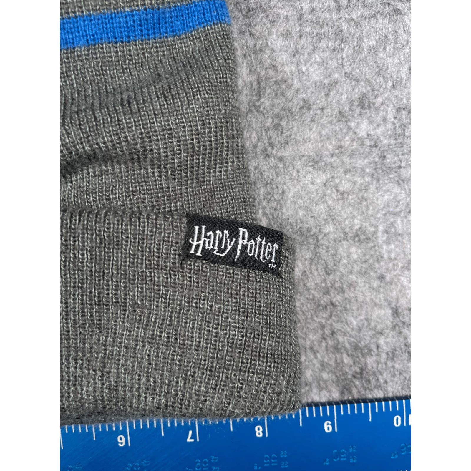 Vintage Harry Potter Beanie Hat Adult One Size Gray Blue Ravenclaw Embroidered Acrylic Knit Logo Ski Beanie Mens Size ONE SIZE - 5 Thumbnail