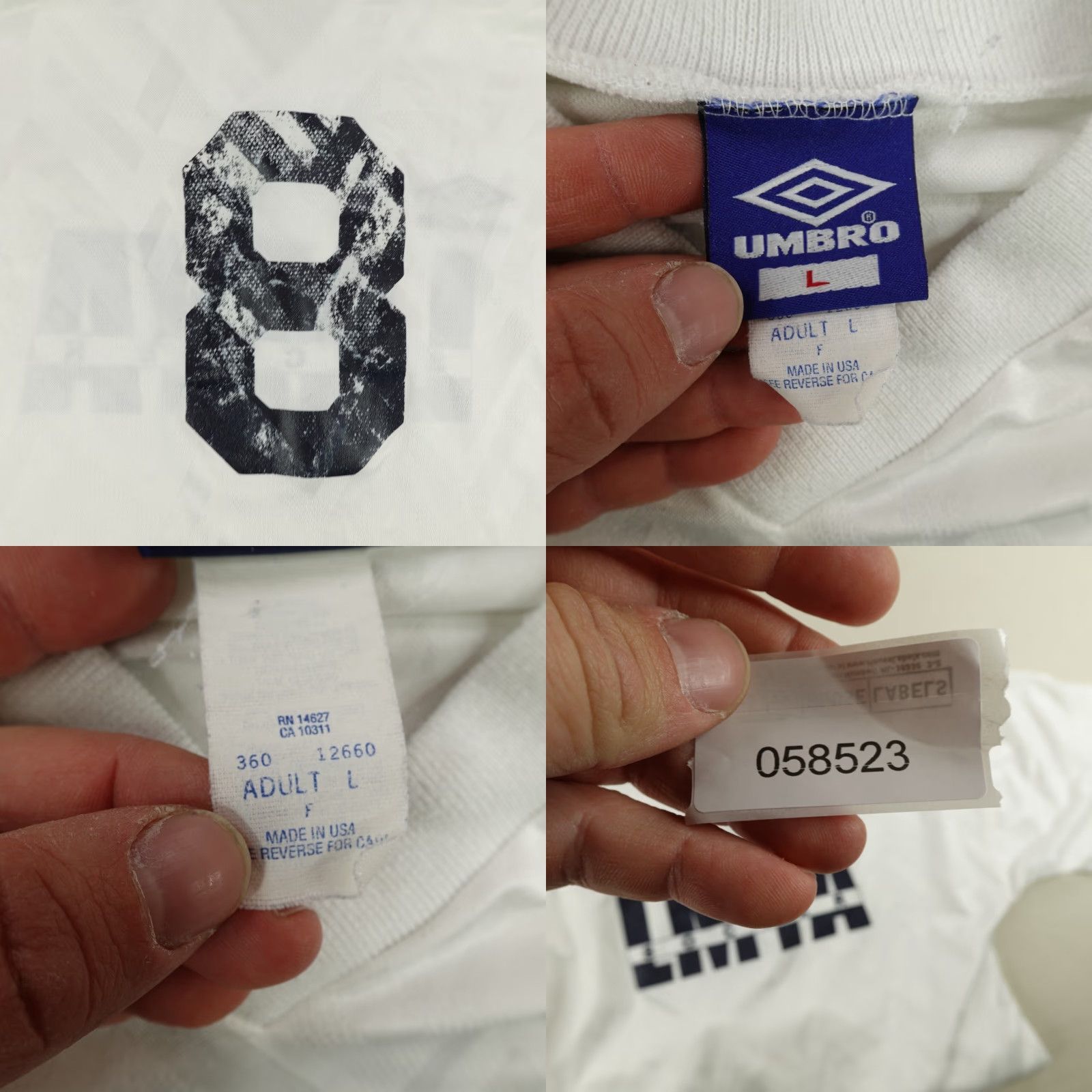 Umbro VINTAGE Umbro Jersey Shirt White Diamond 90s Soccer USA L Mens Size US L / EU 52-54 / 3 - 8 Thumbnail