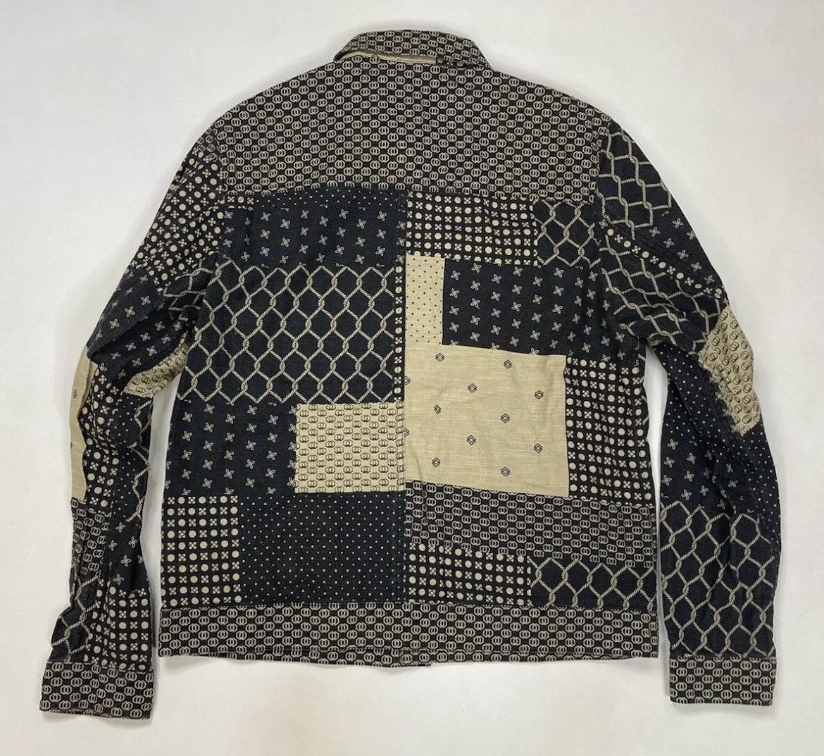 Scotch & Soda Scotch & Soda Patchwork Print Linen Blend Trucker Jacket Size US M / EU 48-50 / 2 - 2 Thumbnail