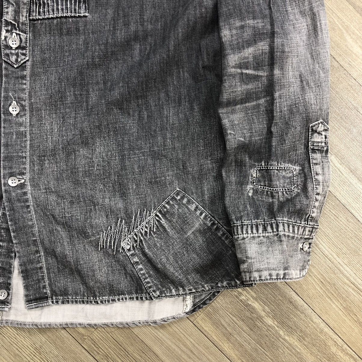 Japanese Brand × Maison MIHARA YASUHIRO Vintage Miharayasuhiro Sashiko Patchworks Washed Denim Shirt Size US L / EU 52-54 / 3 - 12 Thumbnail