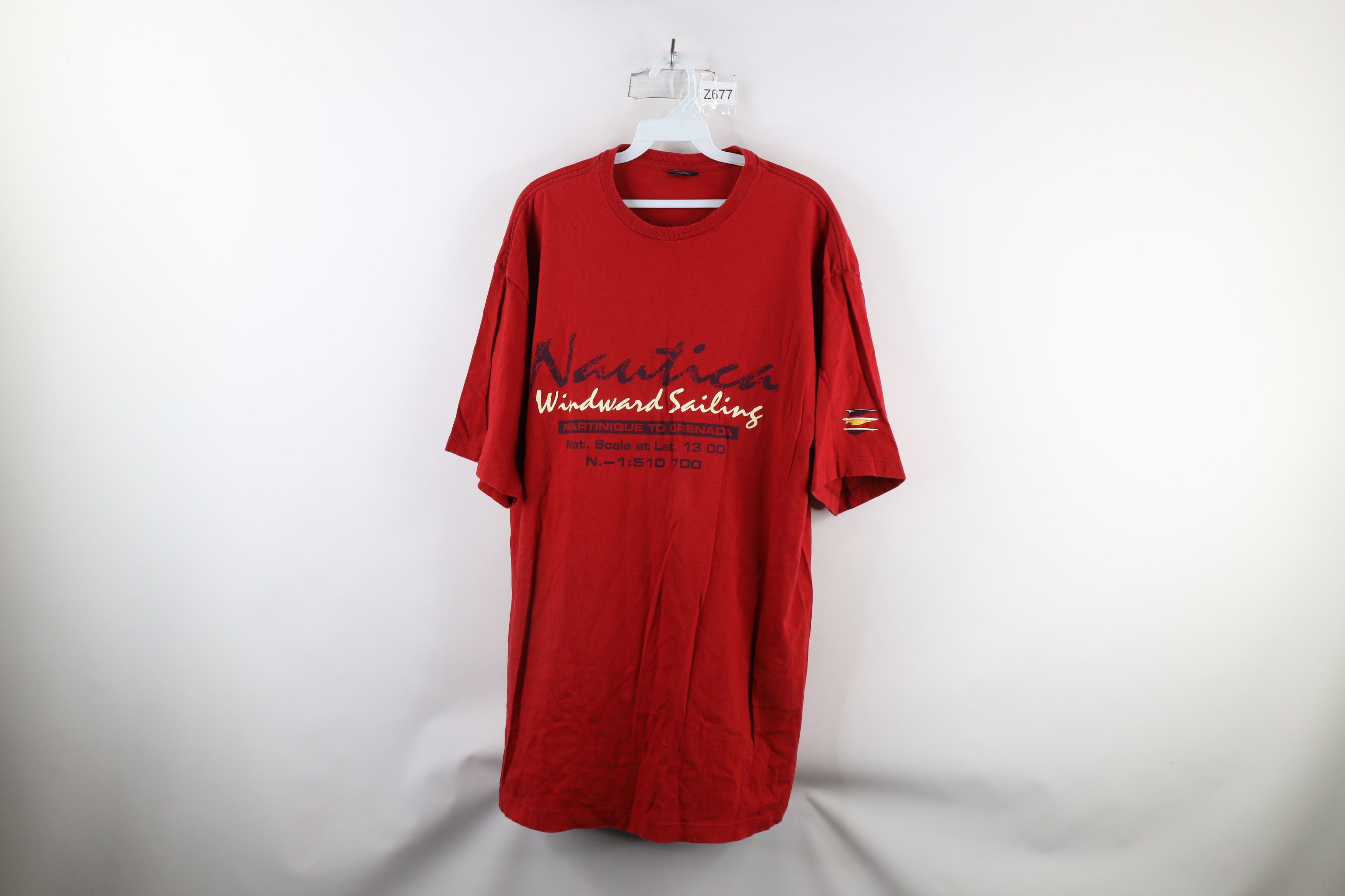 Nautica × Vintage Vintage 90s Nautica Windward Sailing Boat T-Shirt Red USA Size US XL / EU 56 / 4 - 1 Thumbnail
