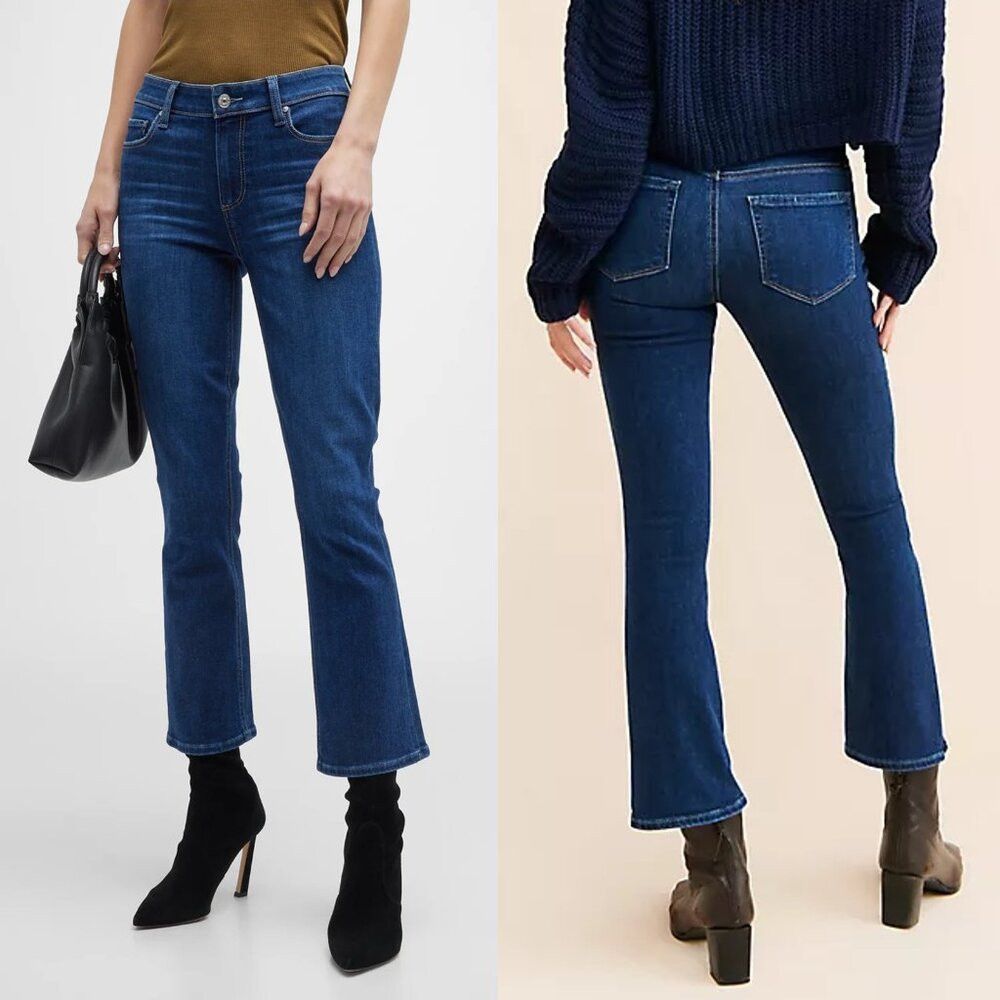 Paige PAIGE Shelby Low-Rise Crop Flared Jeans In Portrait Size 26 Size 26" / US 2 / IT 38 - 1 Thumbnail