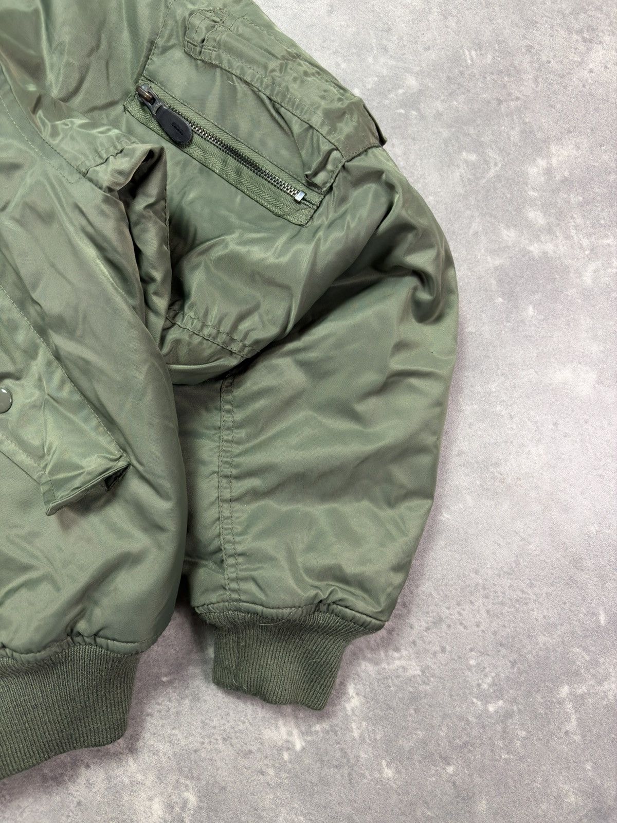 MIL-TEC Mil-Tec Vintage Khaki Green MA-1 Bomber Jacket S M Size US S / EU 44-46 / 1 - 5 Thumbnail