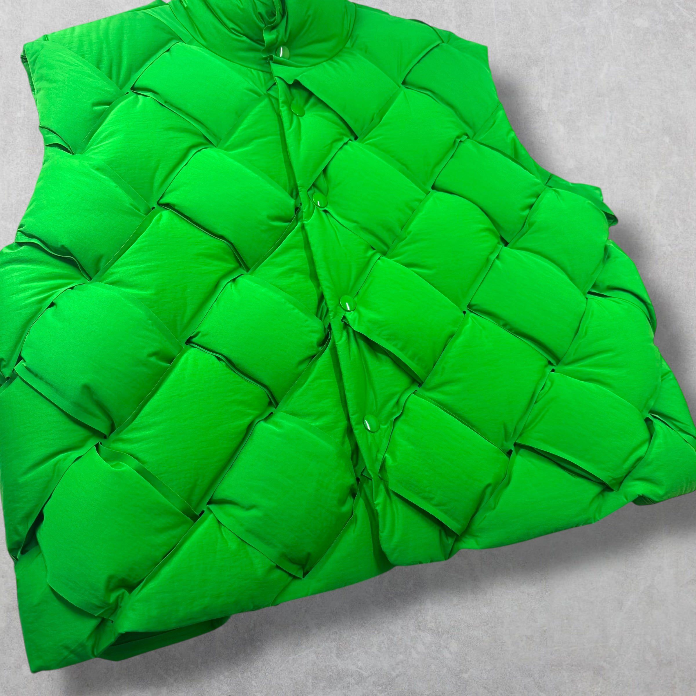 Bottega Veneta Bottega Veneta Nylon Intrecciato Weave Green Puffer Vest XL Size US XL / EU 56 / 4 - 4 Thumbnail