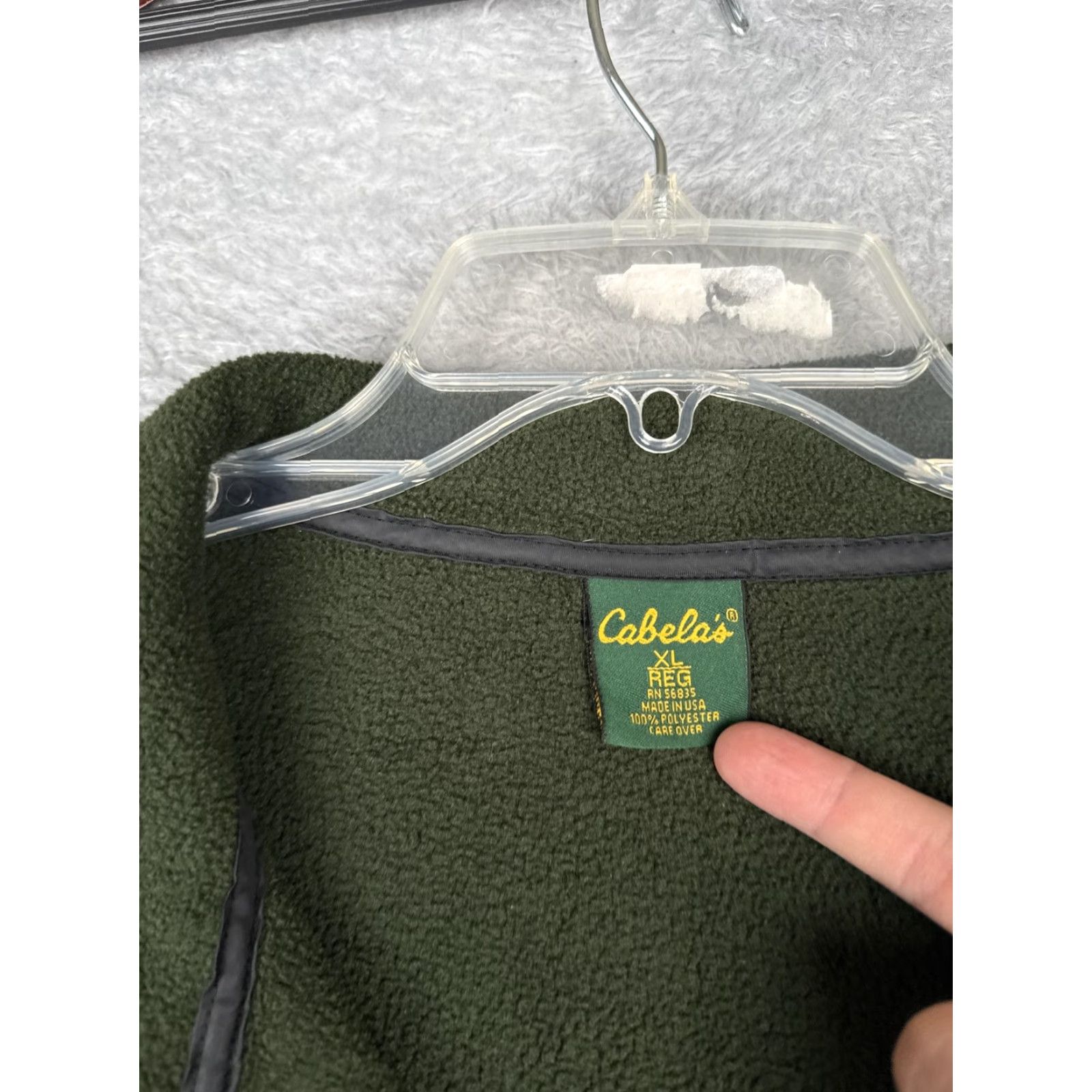 Vintage Cabela's Jacket Mens XL Green Fleece Full Zip Pockets Made In USA Outdoor Hiking Windbreaker Size US XL / EU 56 / 4 - 6 Thumbnail