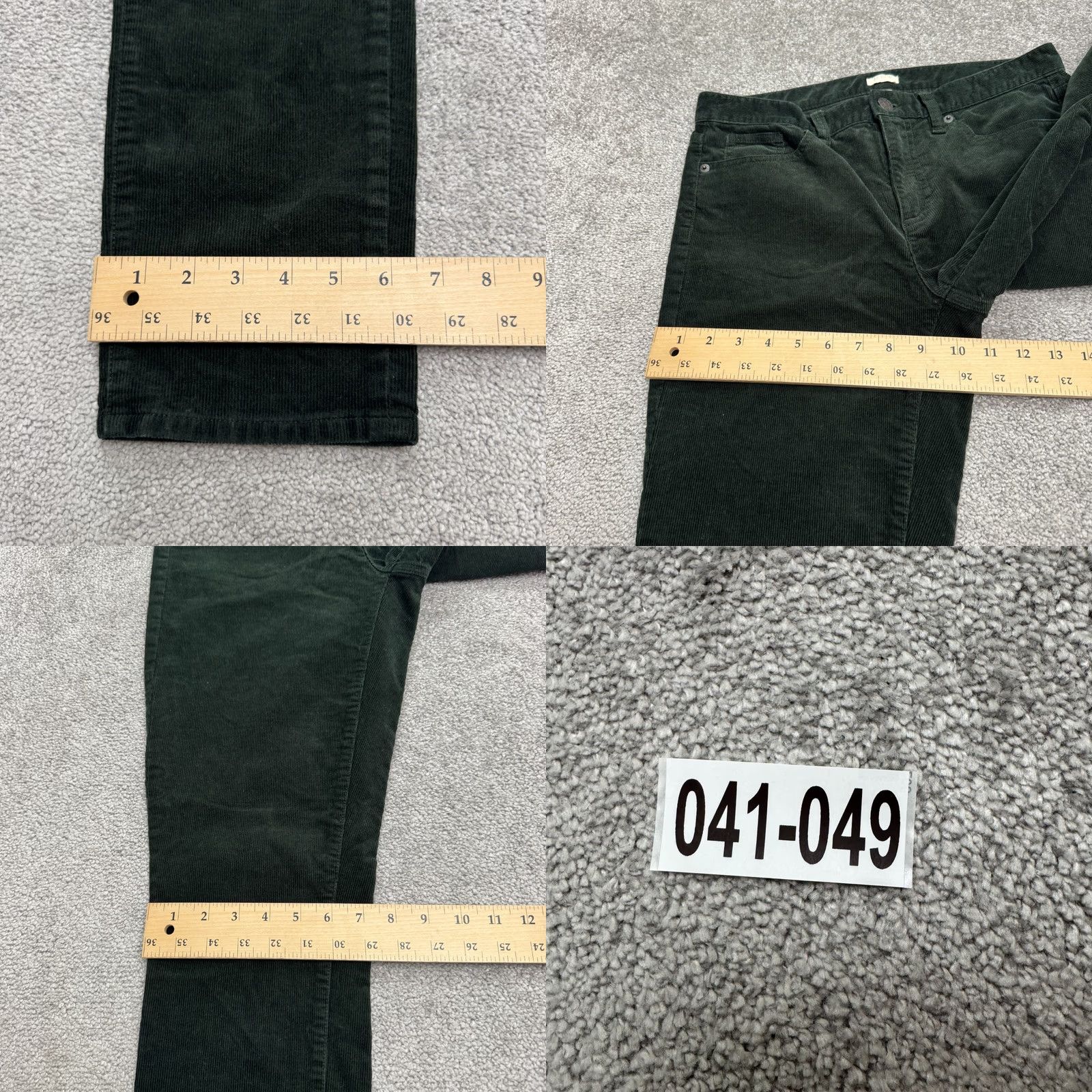 Vintage J.Crew Toothpick Skinny Stretch Corduroy Pants Womens 29 Dark Green High Rise Size 28" / US 6 / IT 42 - 9 Thumbnail