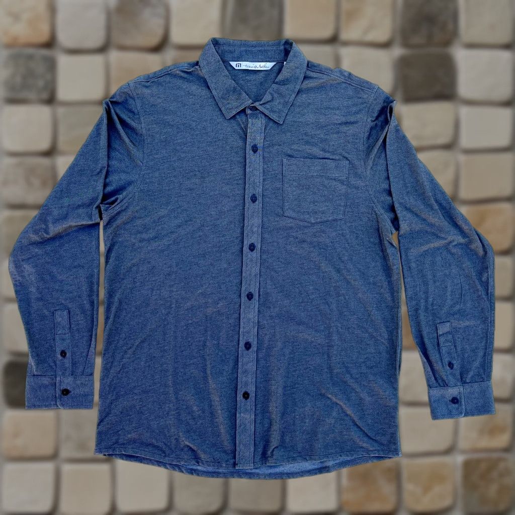 TravisMathew VINTAGE Travis Mathew Button-Up Shirt Stretch XL Mens Button-Up Shirt Gray Cotton Polyester Blend Knit Casual 90s? Size US XL / EU 56 / 4 - 1 Thumbnail