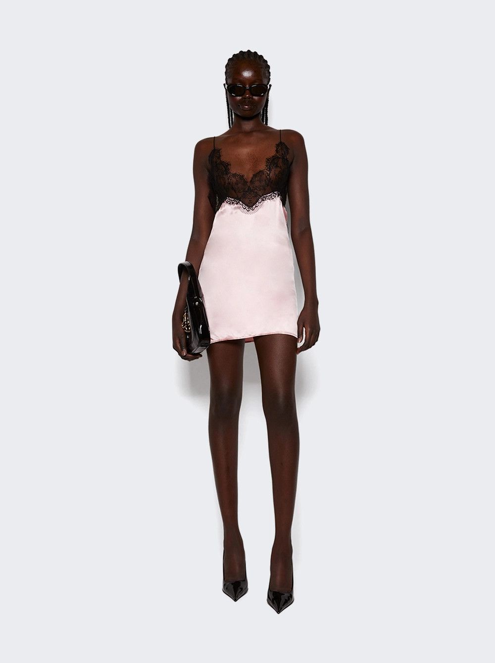 Gucci o1la5ras0526 Viscose Silk Lace Dress in Pink/Black Size XS / US 0-2 / IT 36-38 - 2 Thumbnail