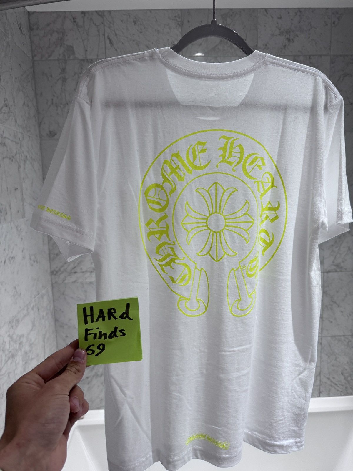 Chrome Hearts White Neon Horseshoe Pocket Tee Shirt Large
