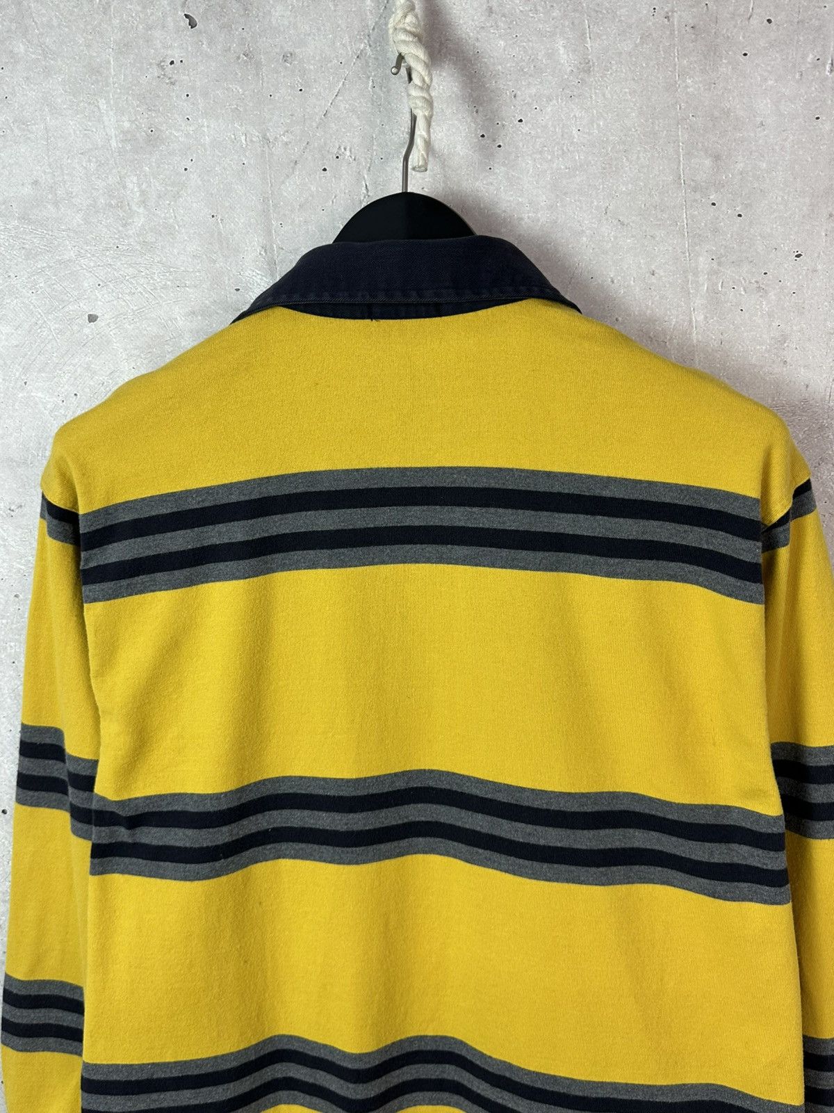 Gant Vintage Gant USA Yellow Stripped Cotton Long Sleeve Polo Size US L / EU 52-54 / 3 - 7 Thumbnail