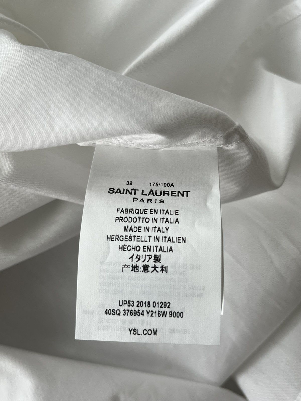 Hedi Slimane × Saint Laurent Paris × Yves Saint Laurent Super Rare Brand New Yves Hedi Skinny Collar Dressy Shirt Size US M / EU 48-50 / 2 - 6 Thumbnail