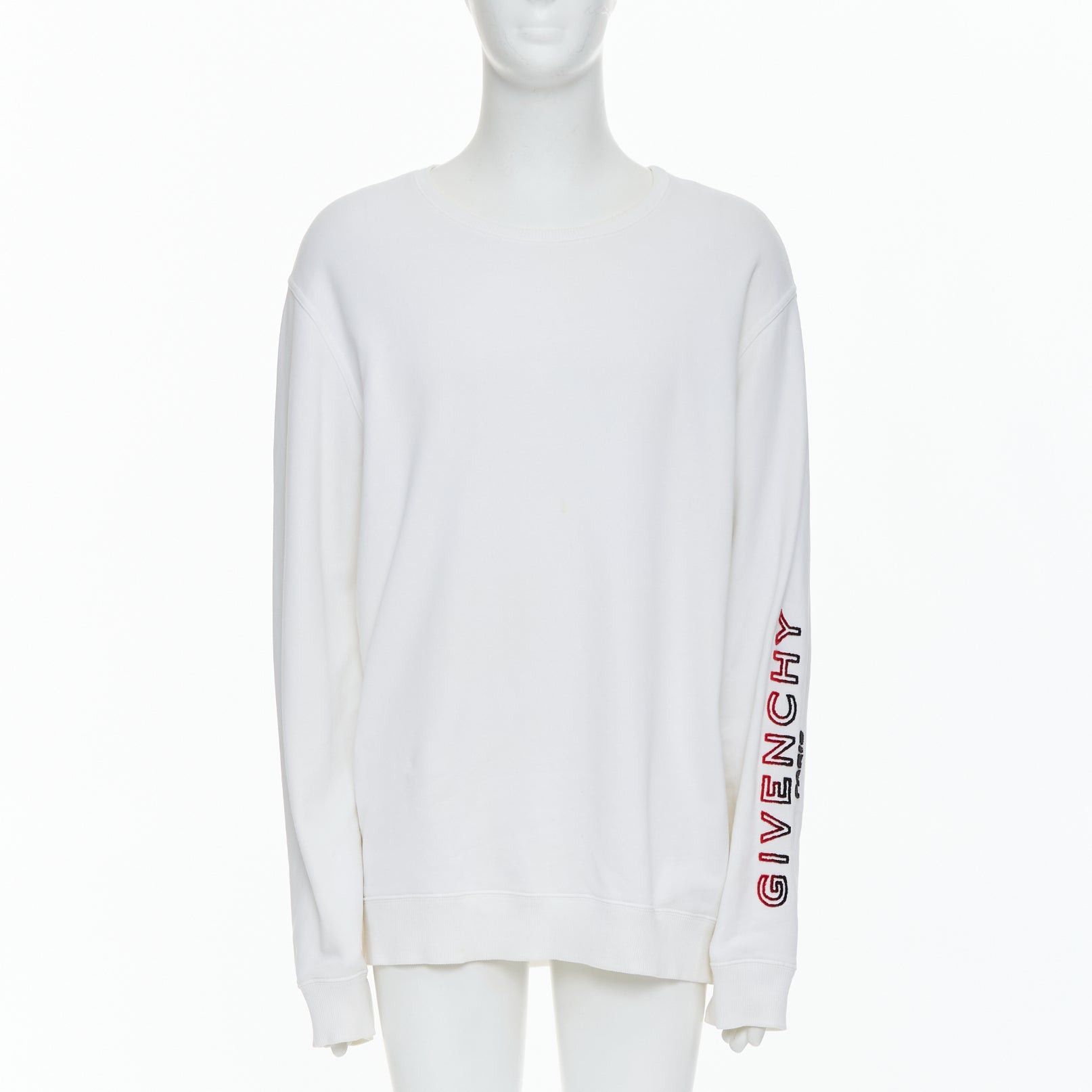 Givenchy GIVENCHY cream cotton tufted gradient logo sleeve pullover L Size US L / EU 52-54 / 3 - 1 Thumbnail