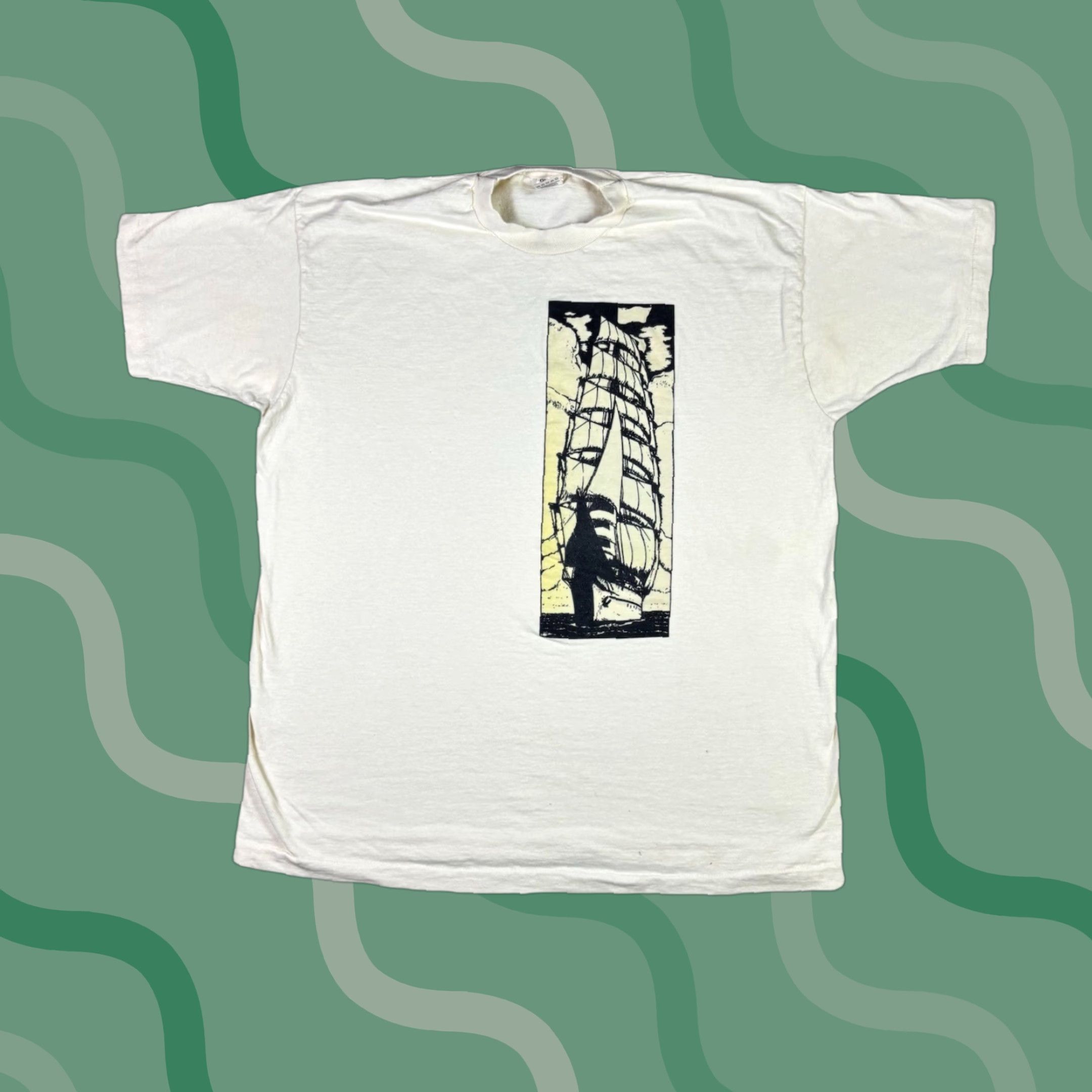 Fruit Of The Loom VINTAGE Pirate Ship T Shirt Art Promo Single Stitch Adult 2XL 90s Disney Stitch White Cotton Fruit of the Loom Shirt Mens Size US XXL / EU 58 / 5 - 1 Thumbnail