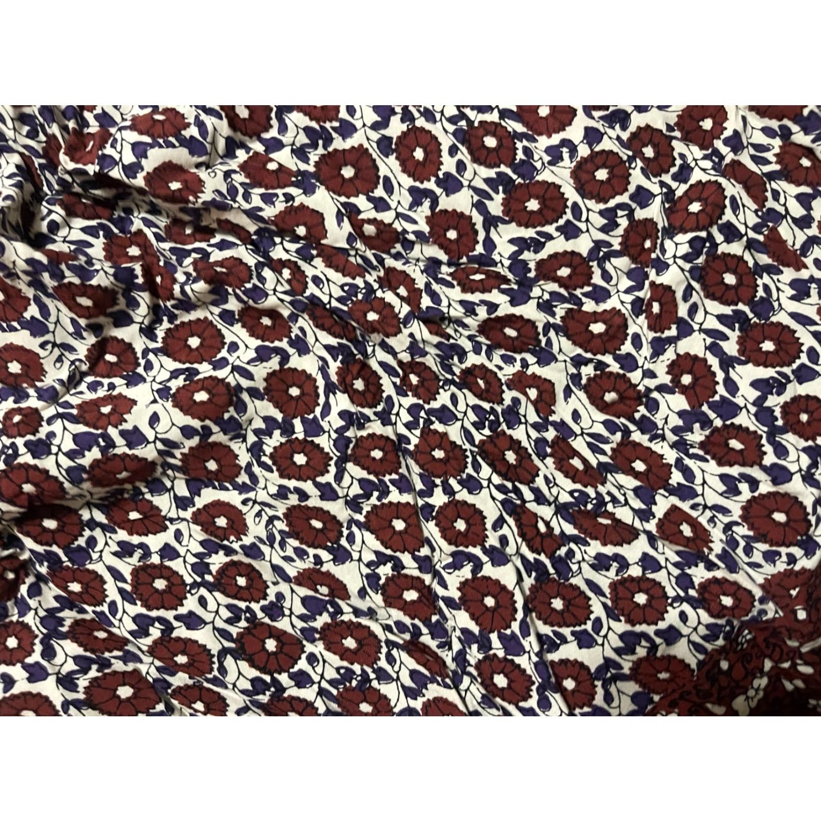 Lucky Brand Lucky Brand Shirt Womens Size M V-Neck Floral Long Sleeve White Brown Blue Casual 90s Modern Basic Regular Fit Free Return Size M / US 6-8 / IT 42-44 - 6 Thumbnail