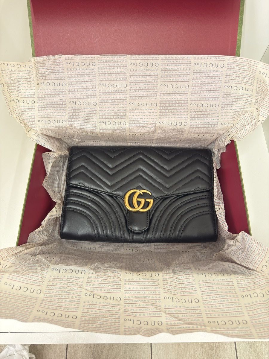 Gucci GUCCI Matelasse GG Marmont Clutch Bag Original luxury Size ONE SIZE - 15 Thumbnail