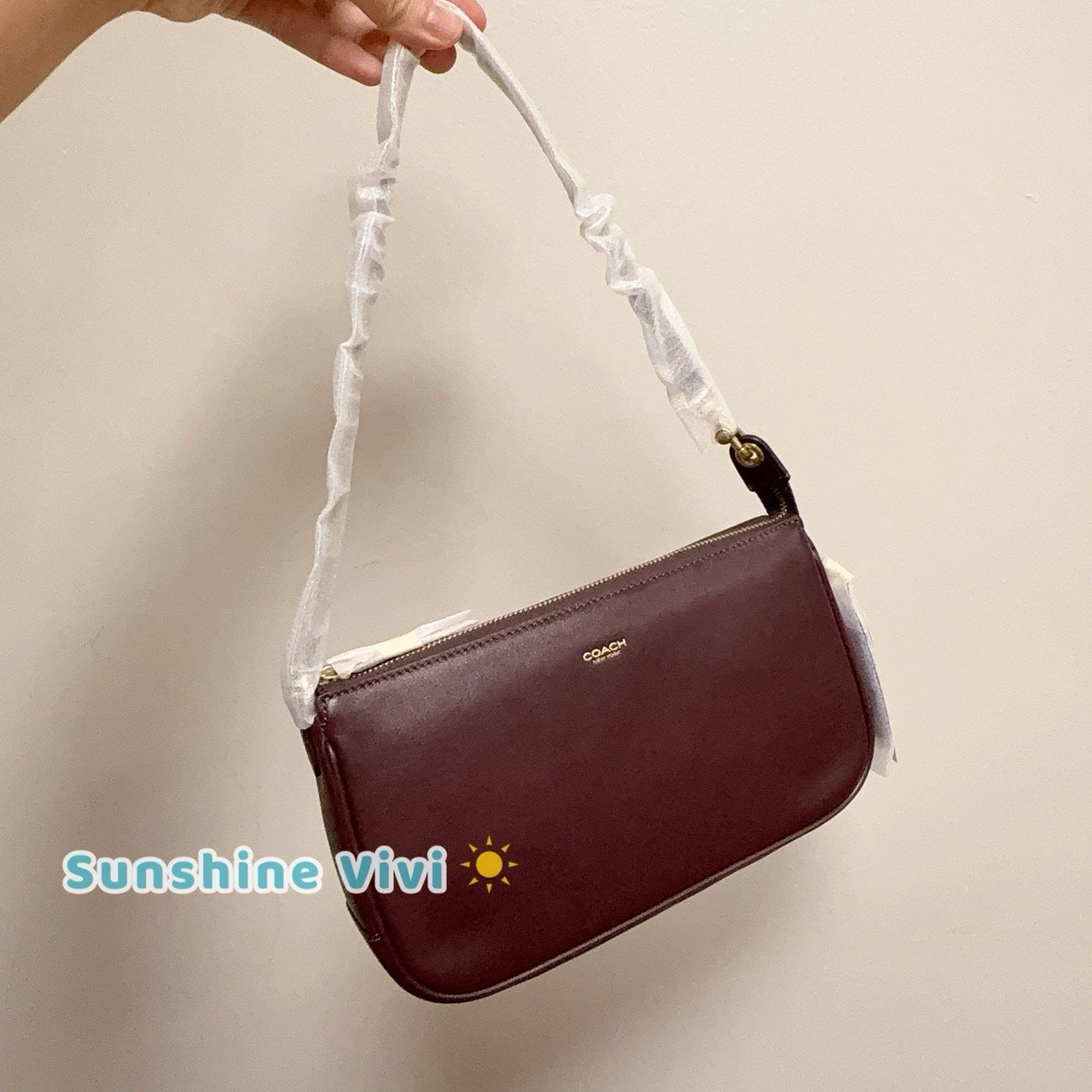 Coach NWT Coach Plaza Bag Brass/Black Currant Leather CCC41 Size ONE SIZE - 8 Thumbnail