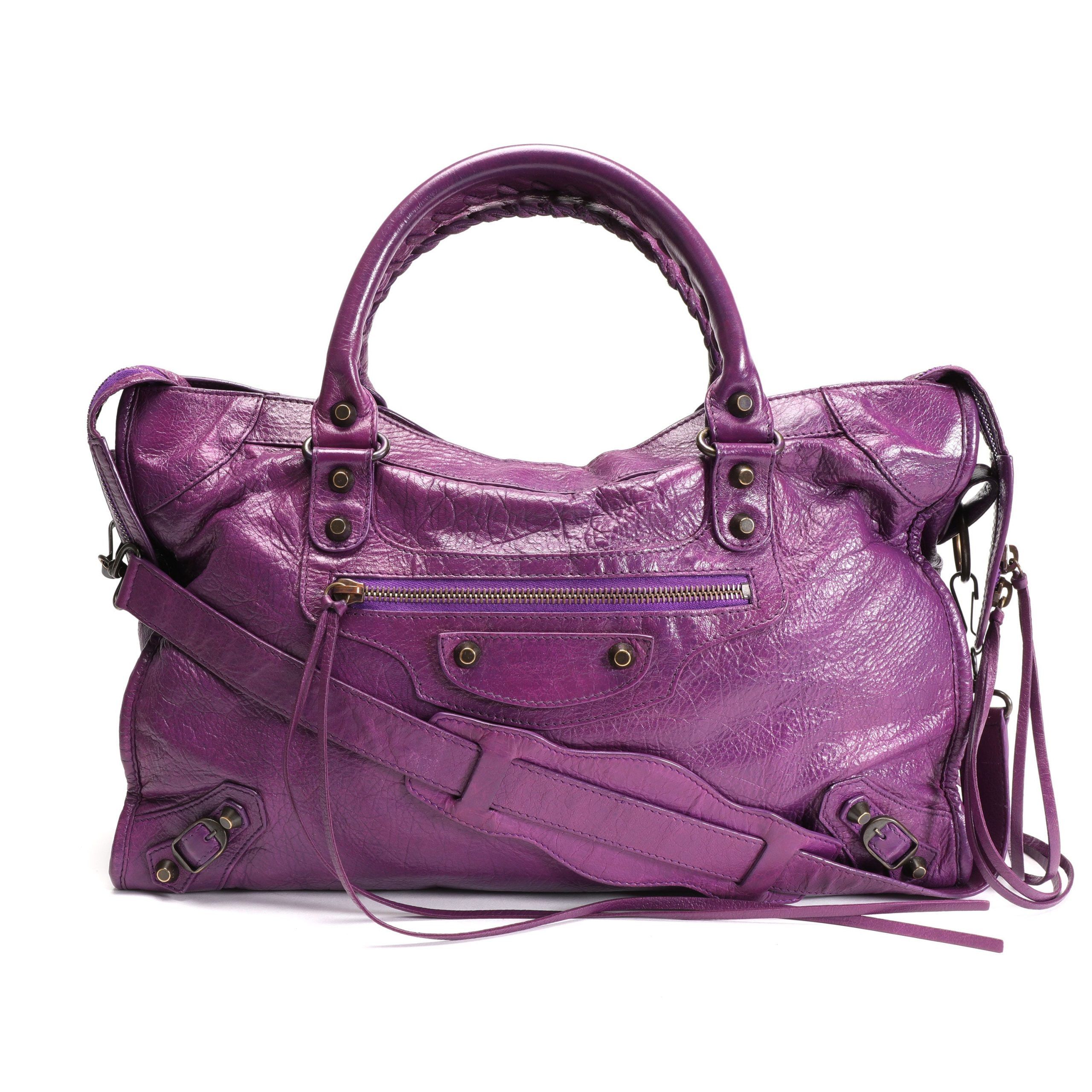 Balenciaga Ultraviolet Lambskin Classic City Bag