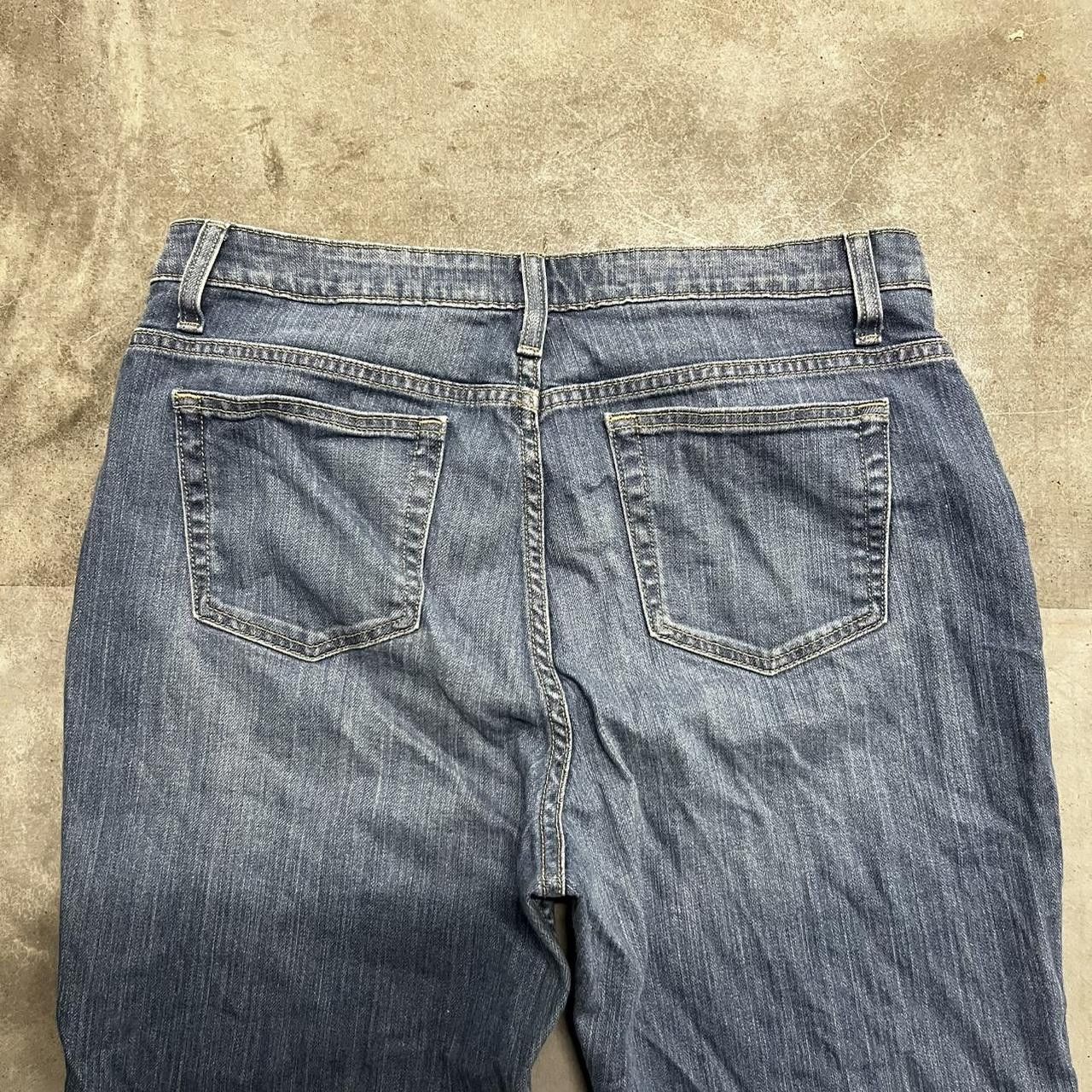 Japanese Brand × Vintage Vintage Y2K/2000s Baggy Bootcut Dark wash Denim Jeans! Size US 36 / EU 52 - 7 Thumbnail