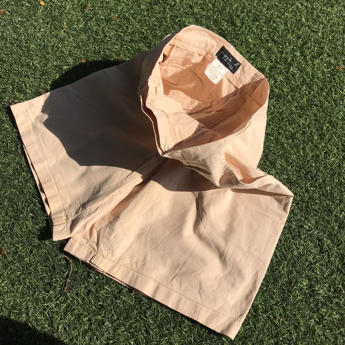 Designer × agnes b. Vintage Agnes B France Short pants khaki khakis beige Size US 34 / EU 50 - 3 Thumbnail