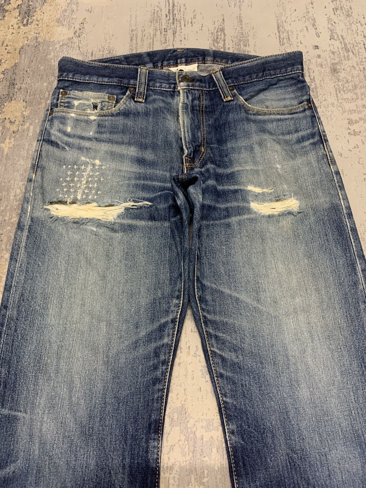 Japanese Brand Archive Japanese Back Number Distressed WWII Style 31 Size US 31 - 5 Thumbnail