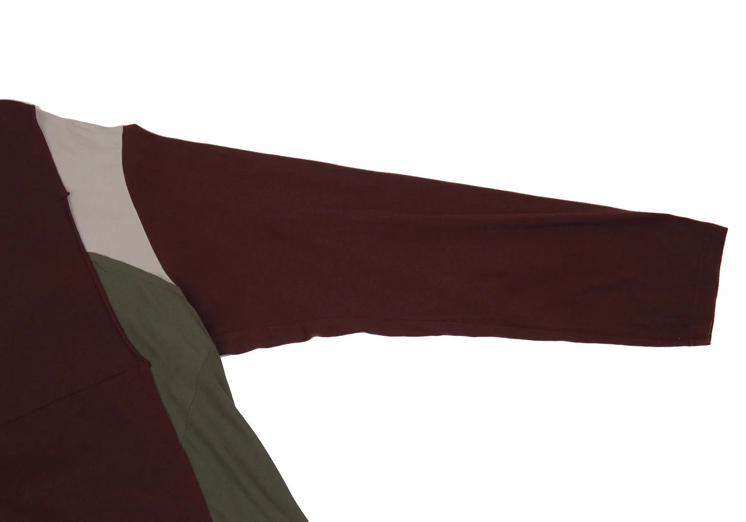 Yohji Yamamoto Outseam Panel Switching Cut Sew Top in Greige Wine Size US M / EU 48-50 / 2 - 4 Thumbnail