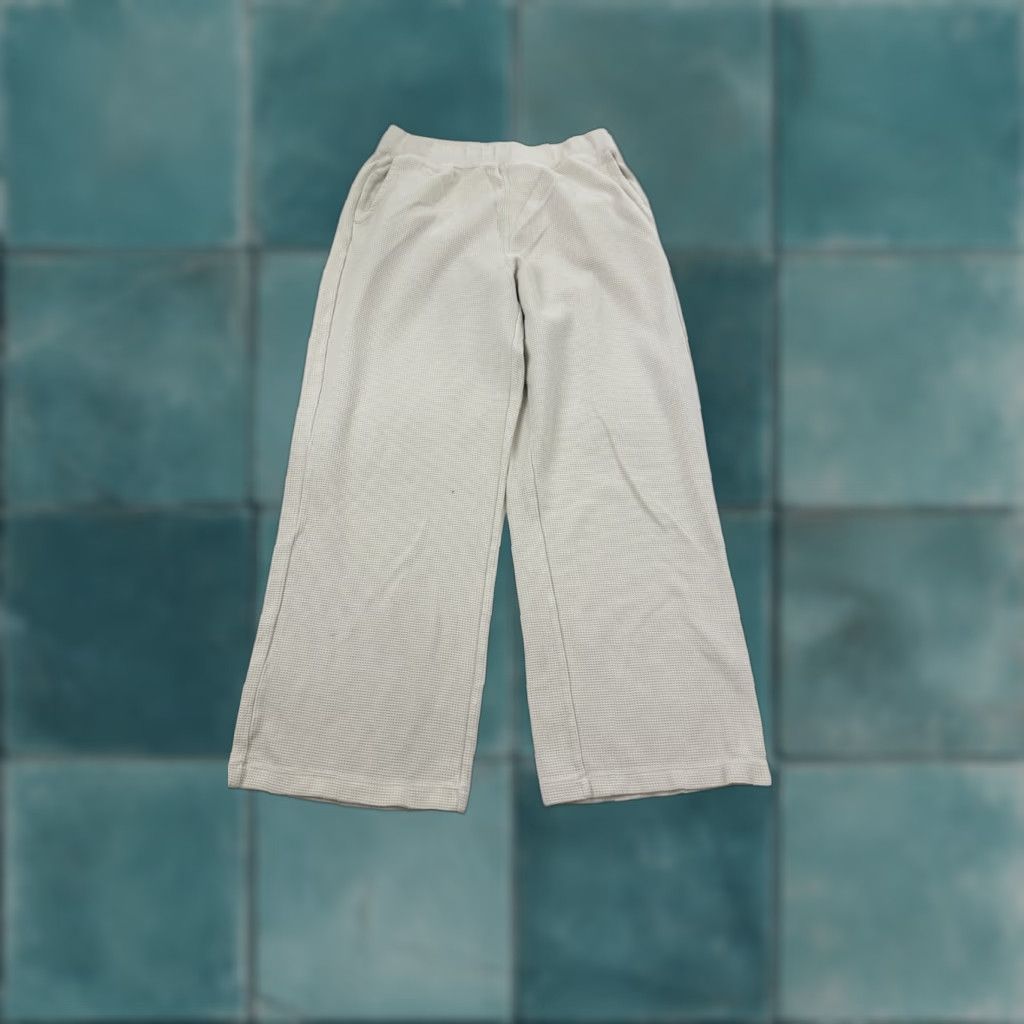Uniqlo Uniqlo Wide Leg Pants Womens Large Beige Elastic Waist Pull On Casual Trousers Size 36" / US 14 / IT 50 - 1 Thumbnail