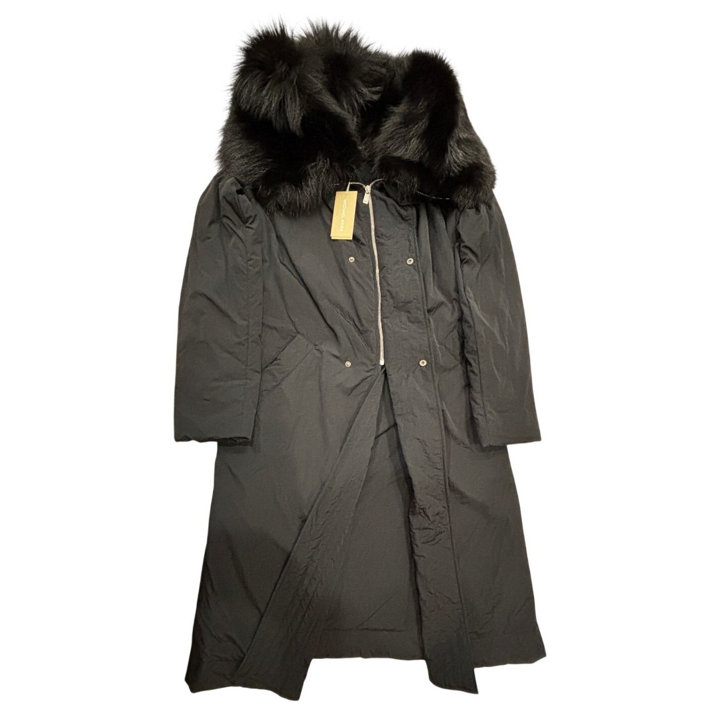 Michael Kors *R37 MICHAEL KORS Women's Faux Fur Winter Coat Black Size 0 Size XS / US 0-2 / IT 36-38 - 3 Thumbnail