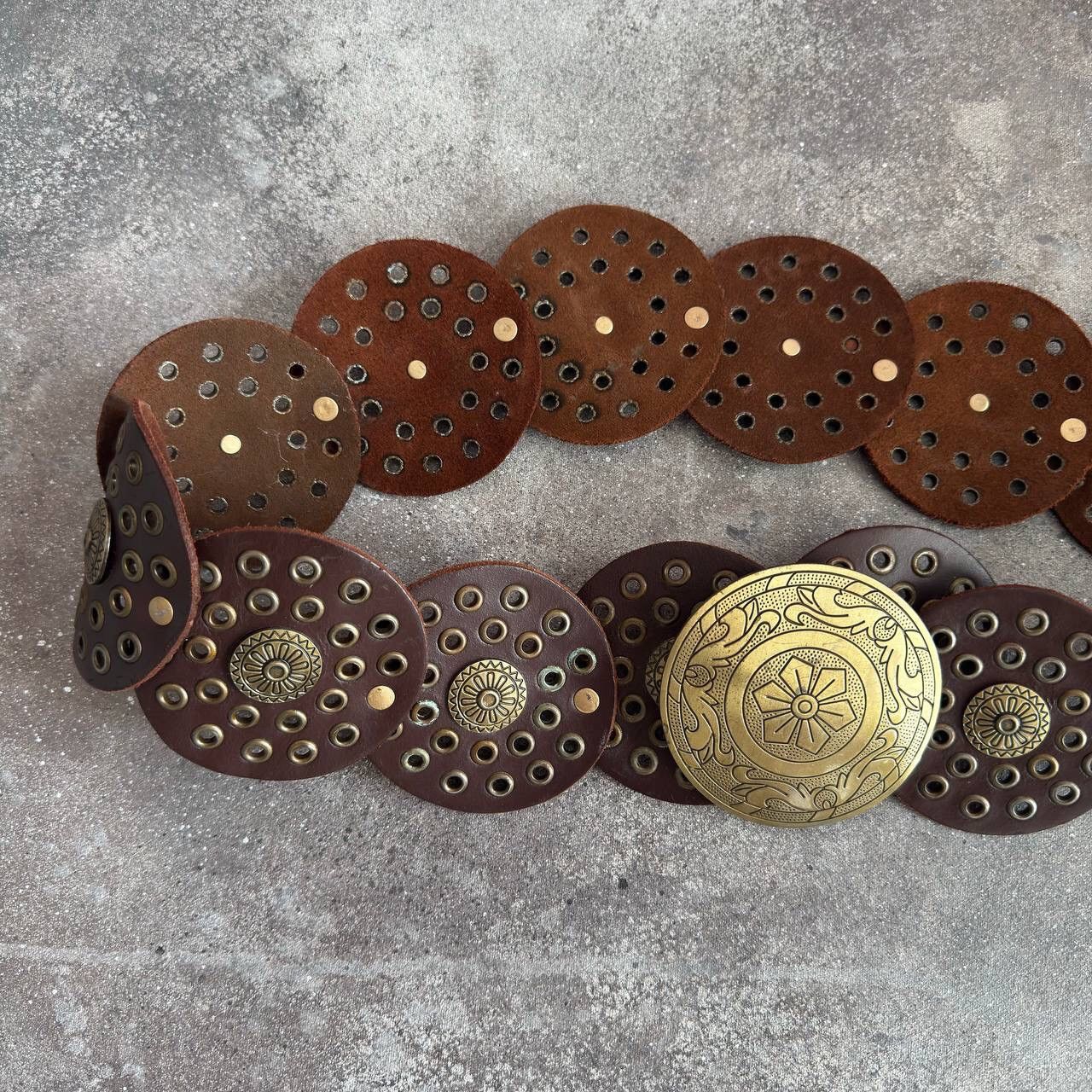 If Six Was Nine Boho Y2K Vintage Western Leather Wide Belt Size ONE SIZE - 2 Thumbnail