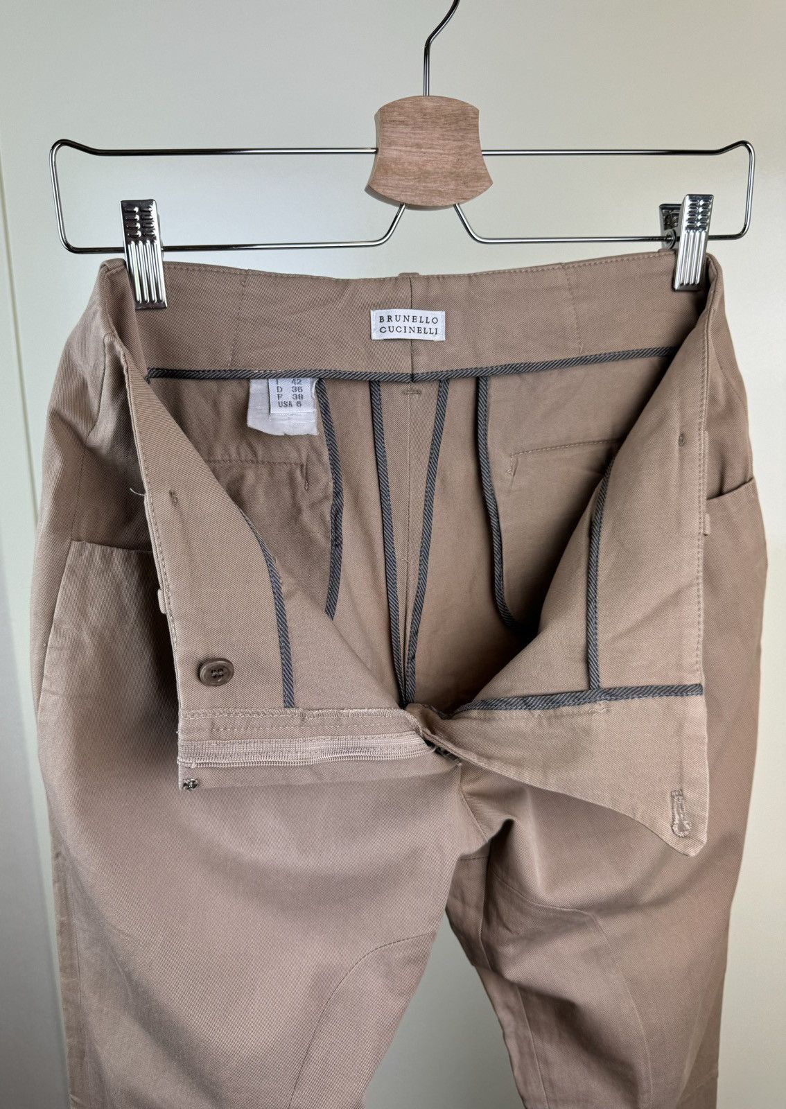 Brunello Cucinelli Brunello Cucinelli equestrian cotton beige trousers pants M Size 28" / US 6 / IT 42 - 9 Thumbnail