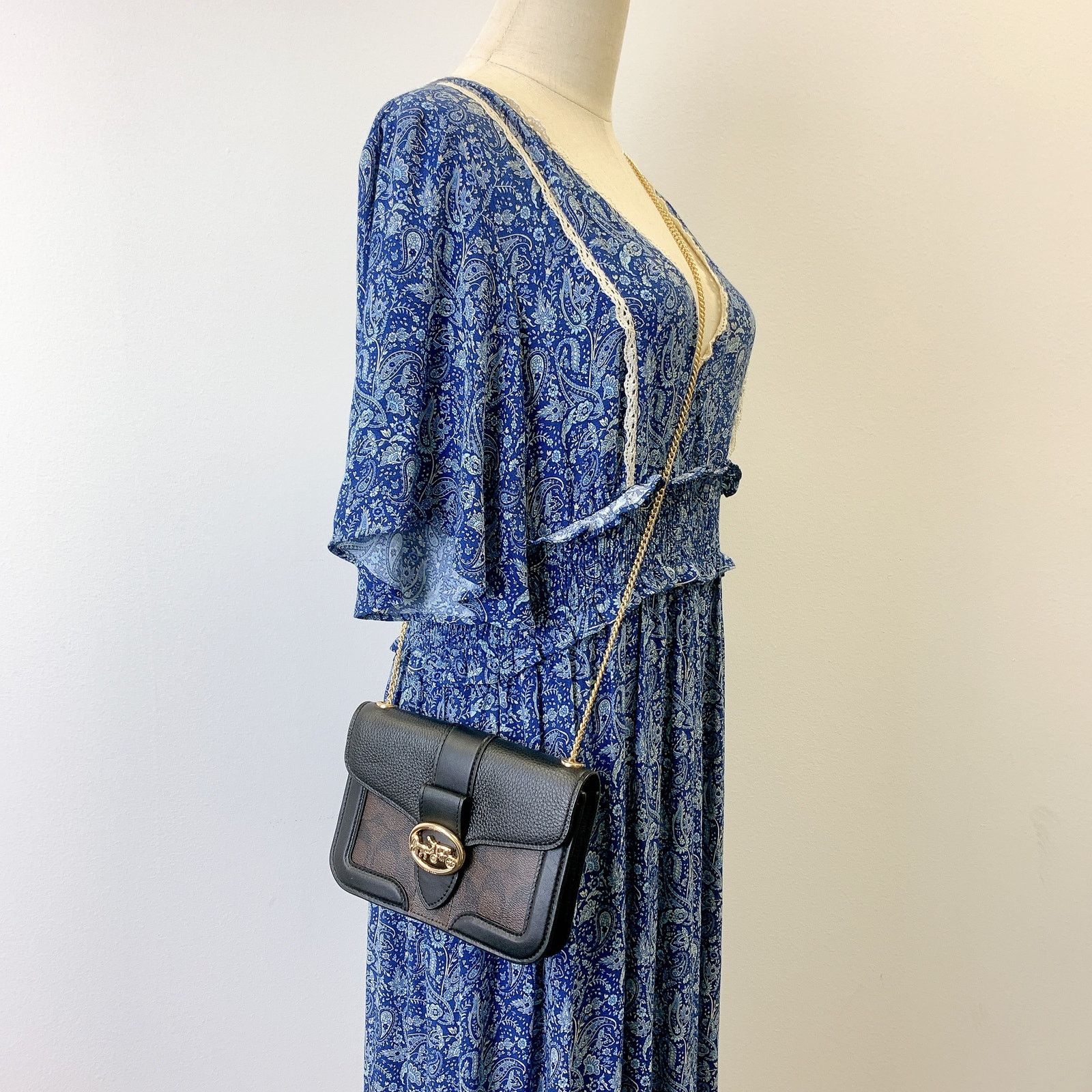 Coach Coach 7287 Georgie Crossbody In Signature In Brown Black Size ONE SIZE - 1 Thumbnail