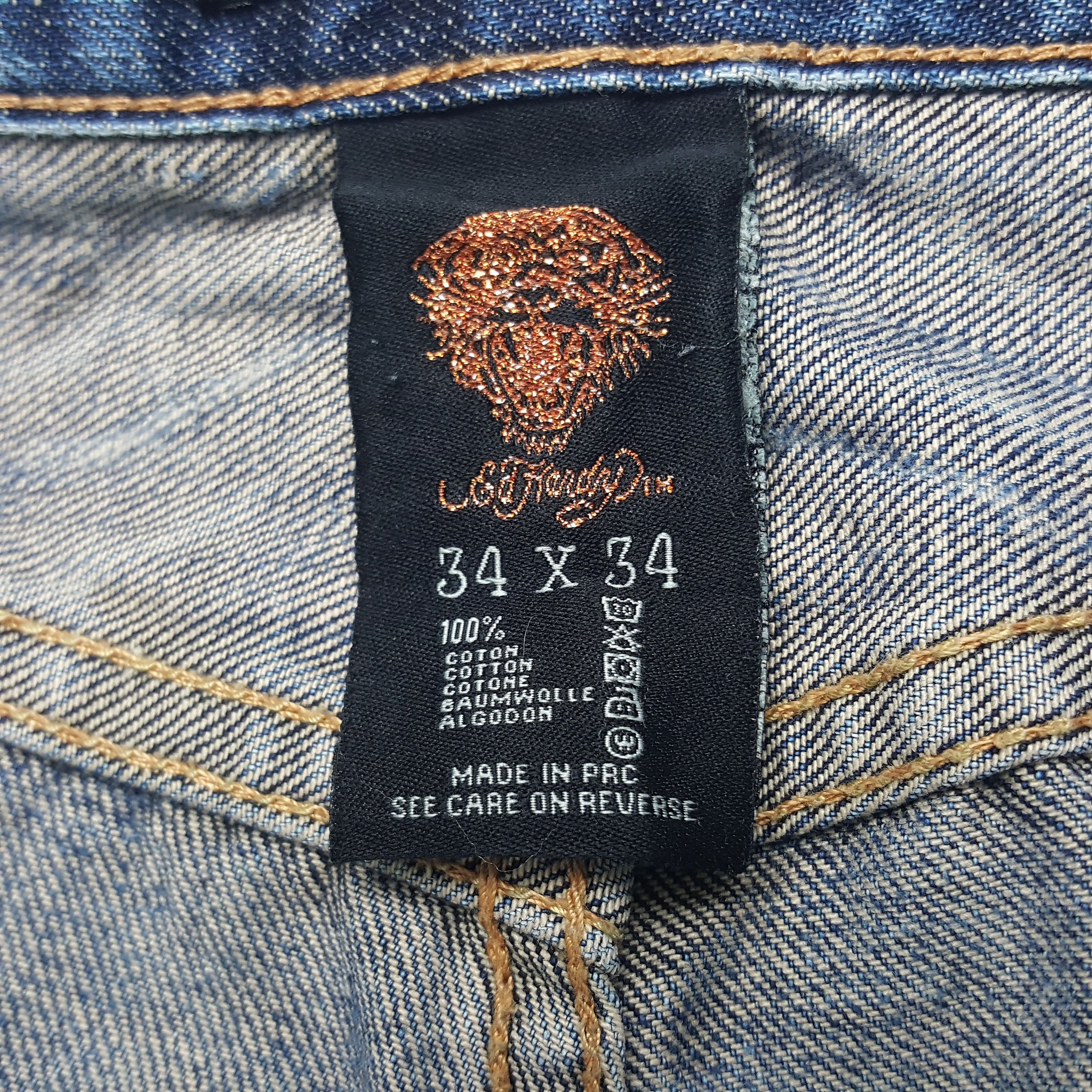 Ed Hardy × Vintage Vintage Ed Hardy Art Custom Rare Logo Denim Jeans Size US 33 - 14 Thumbnail
