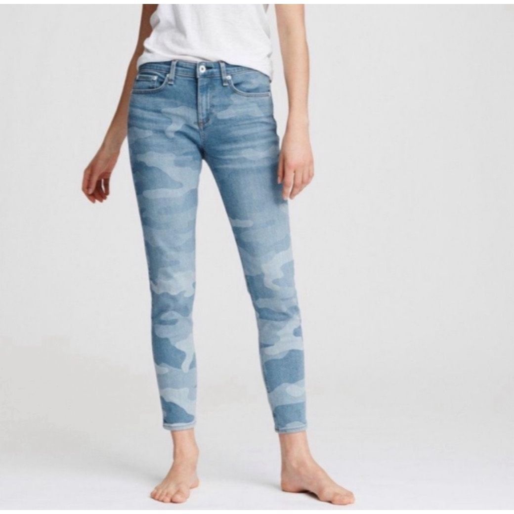 Rag & Bone Rag & Bone Cate Mid-Rise Faded Camo Ankle Skinny Leg Jean 25 Size 25" / US 0 / IT 36 - 1 Thumbnail
