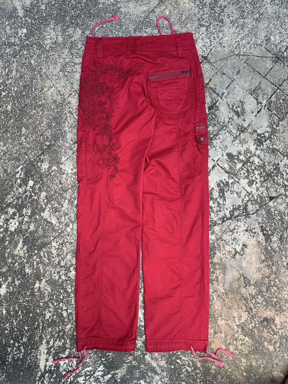 Enyce y2k Enyce Workwear Red Combat Cargo Embroidery Pants Size 27" / US 4 / IT 40 - 3 Thumbnail