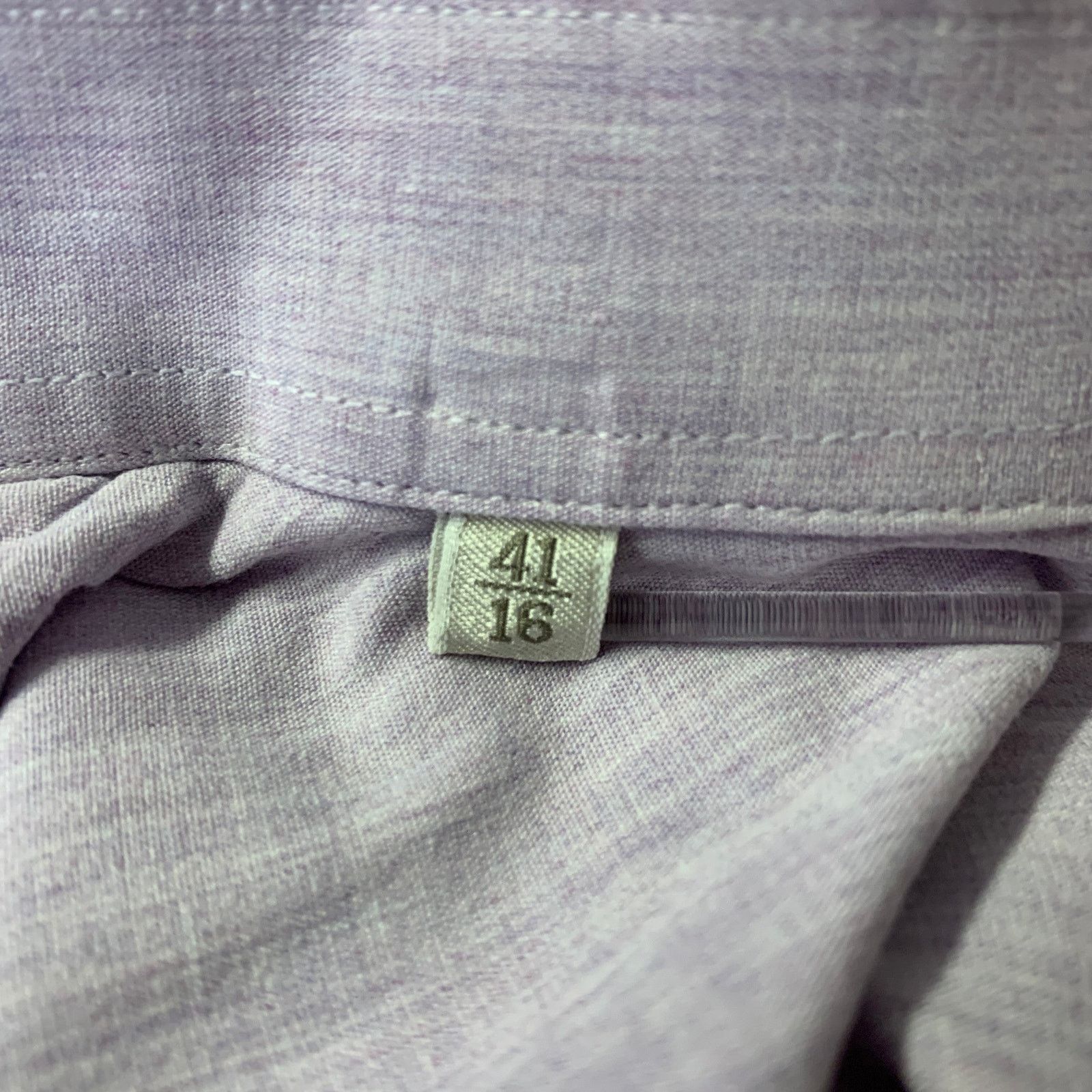 Ermenegildo Zegna ERMENEGILDO ZEGNA XL Purple Lilac Cotton Long Sleeve Shirt Size US XL / EU 56 / 4 - 5 Thumbnail