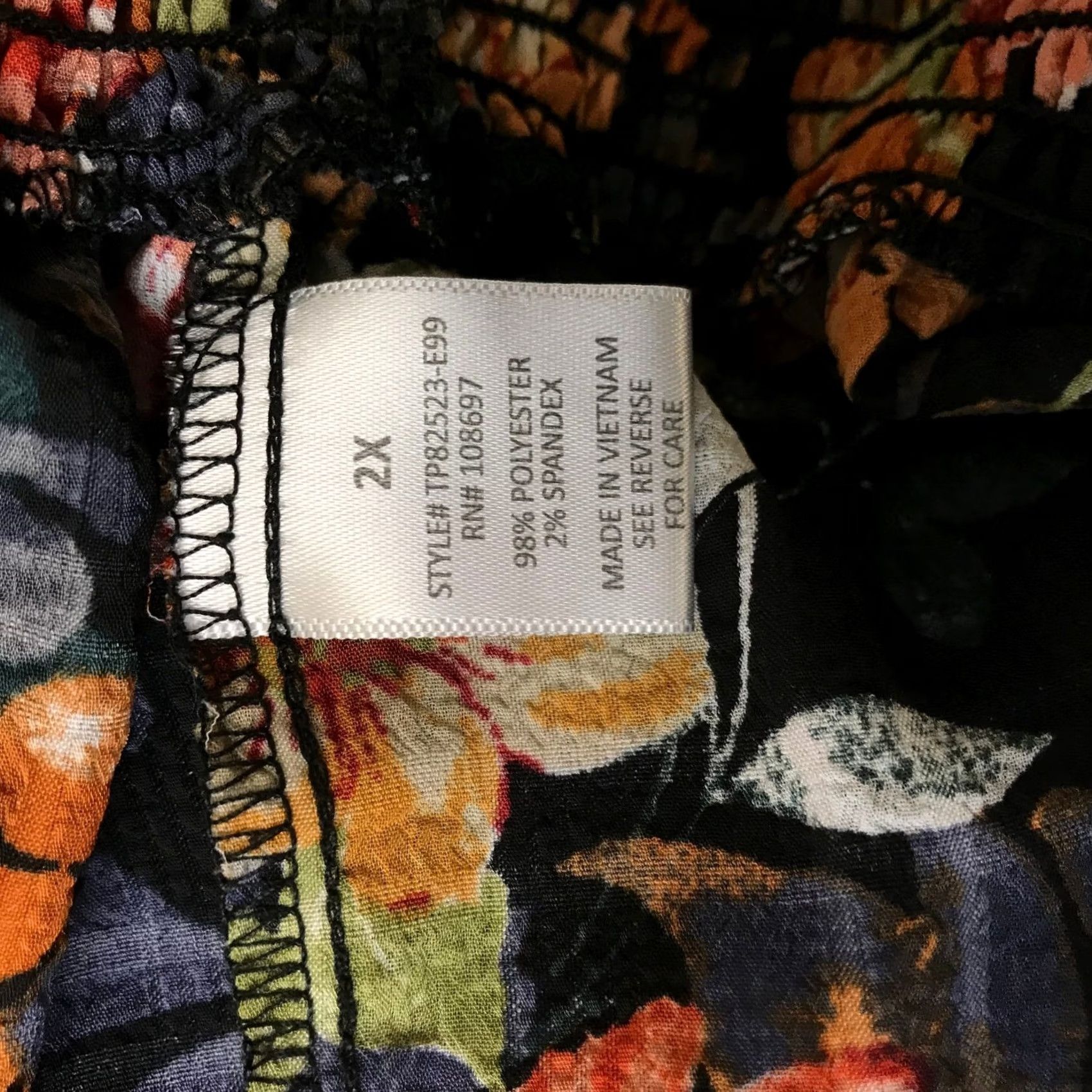 Rains Sweet Rain Black Floral Square Neck Smocked Off Shoulder Top Women's 2X Size XXL / US 16-18 / IT 52-54 - 8 Thumbnail