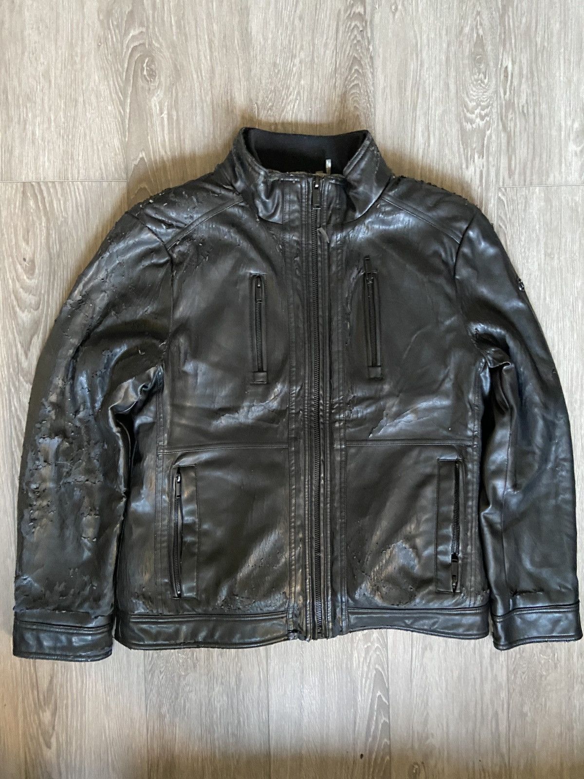 Calvin Klein Calvin Klein Black Leather Jacket/Coat Size US M / EU 48-50 / 2 - 1 Thumbnail
