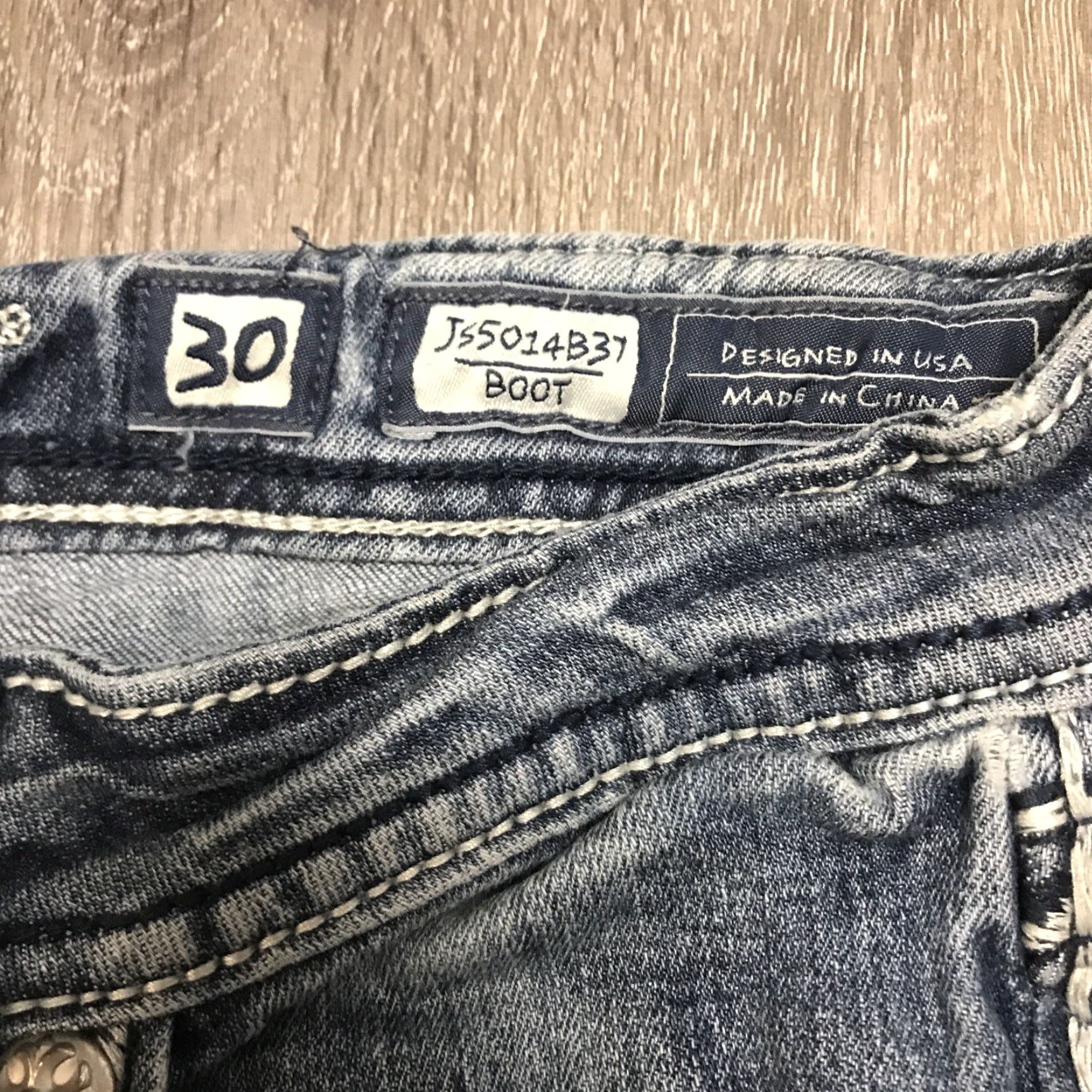 Miss Me Miss Me Jeans Bootcut Womens 30 Blue 100% Cotton Metallic Rise Low JS5014B37 Jeans Size 30" / US 8 / IT 44 - 2 Thumbnail