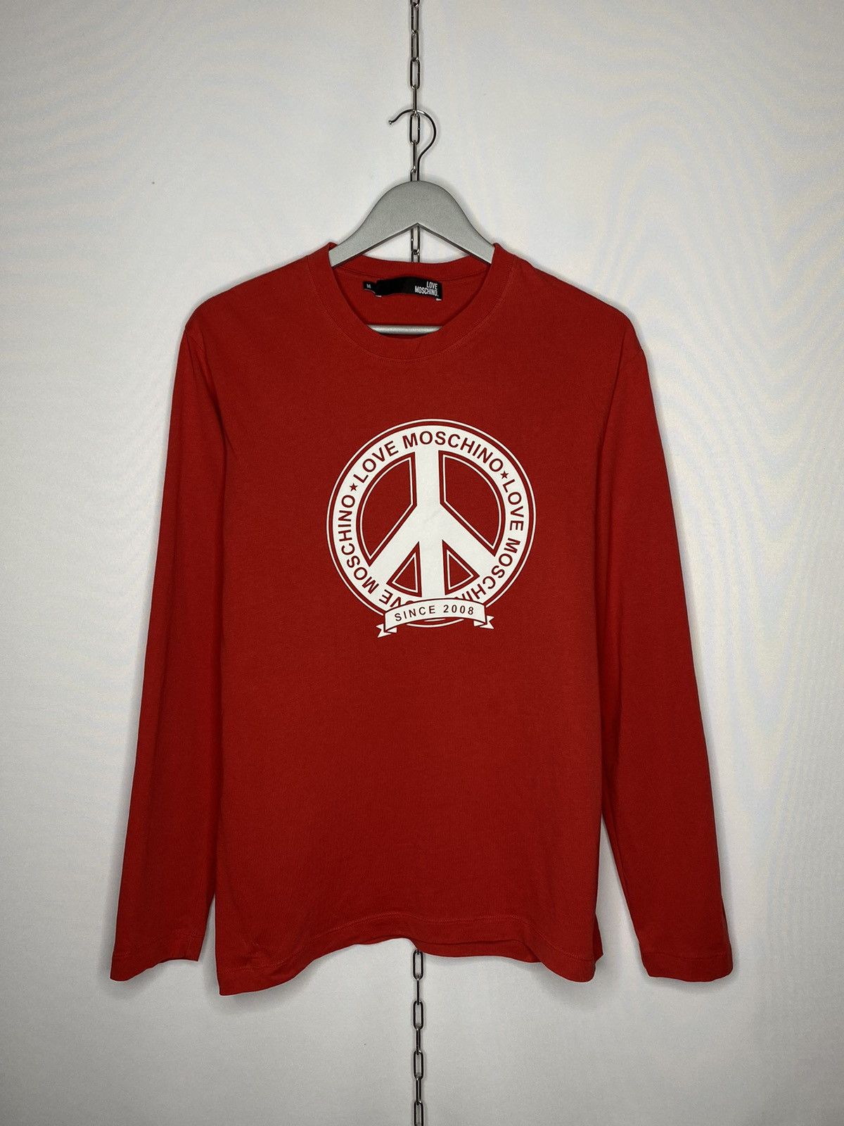 Designer 💵Love Moschino Luxury Long Sleeve Big Logo 💵 Size US M / EU 48-50 / 2 - 1 Thumbnail