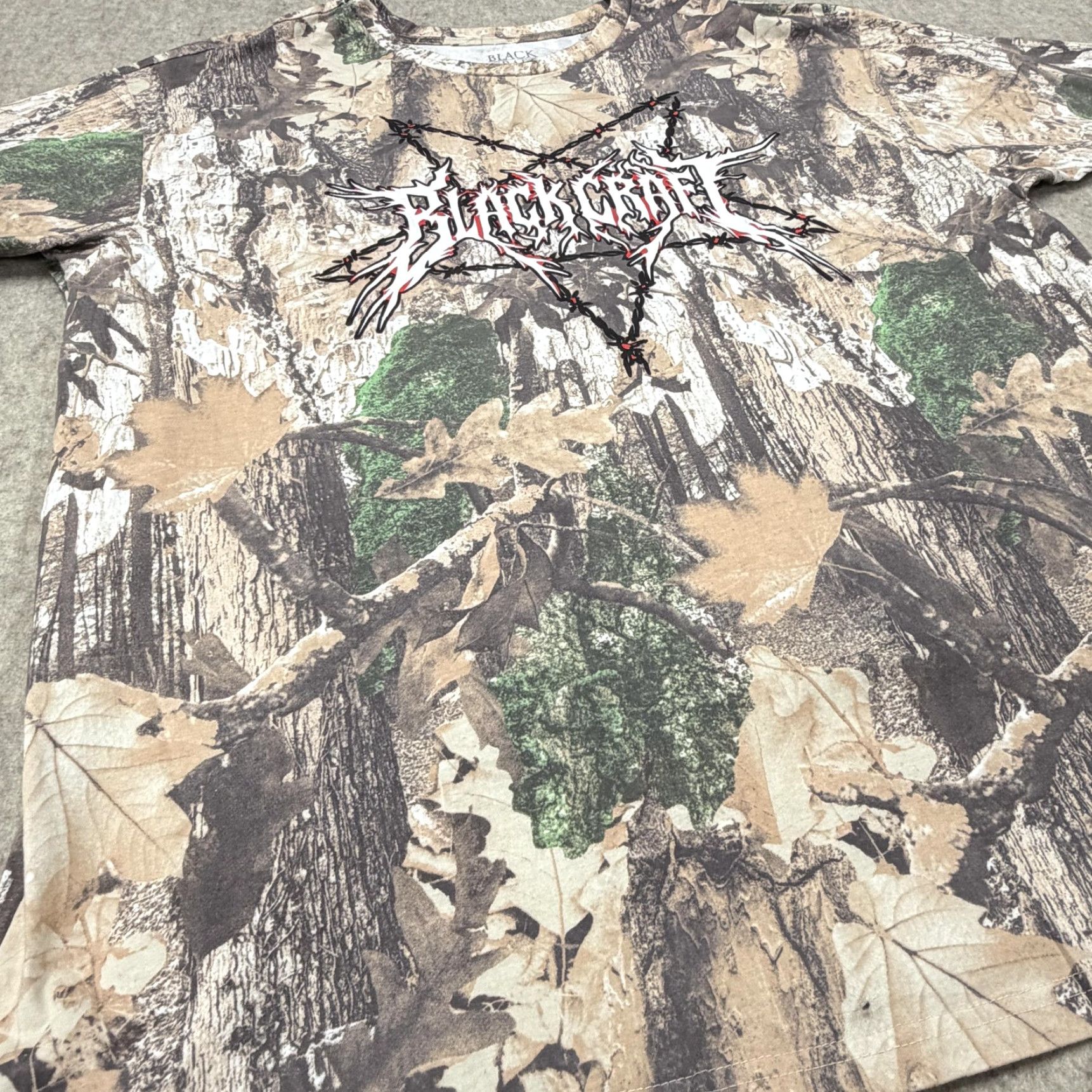Vintage BlackCraft Shirt Mens XL Brown Camo Pentagram All Over Graphic Gothic Tee Size US XL / EU 56 / 4 - 6 Thumbnail