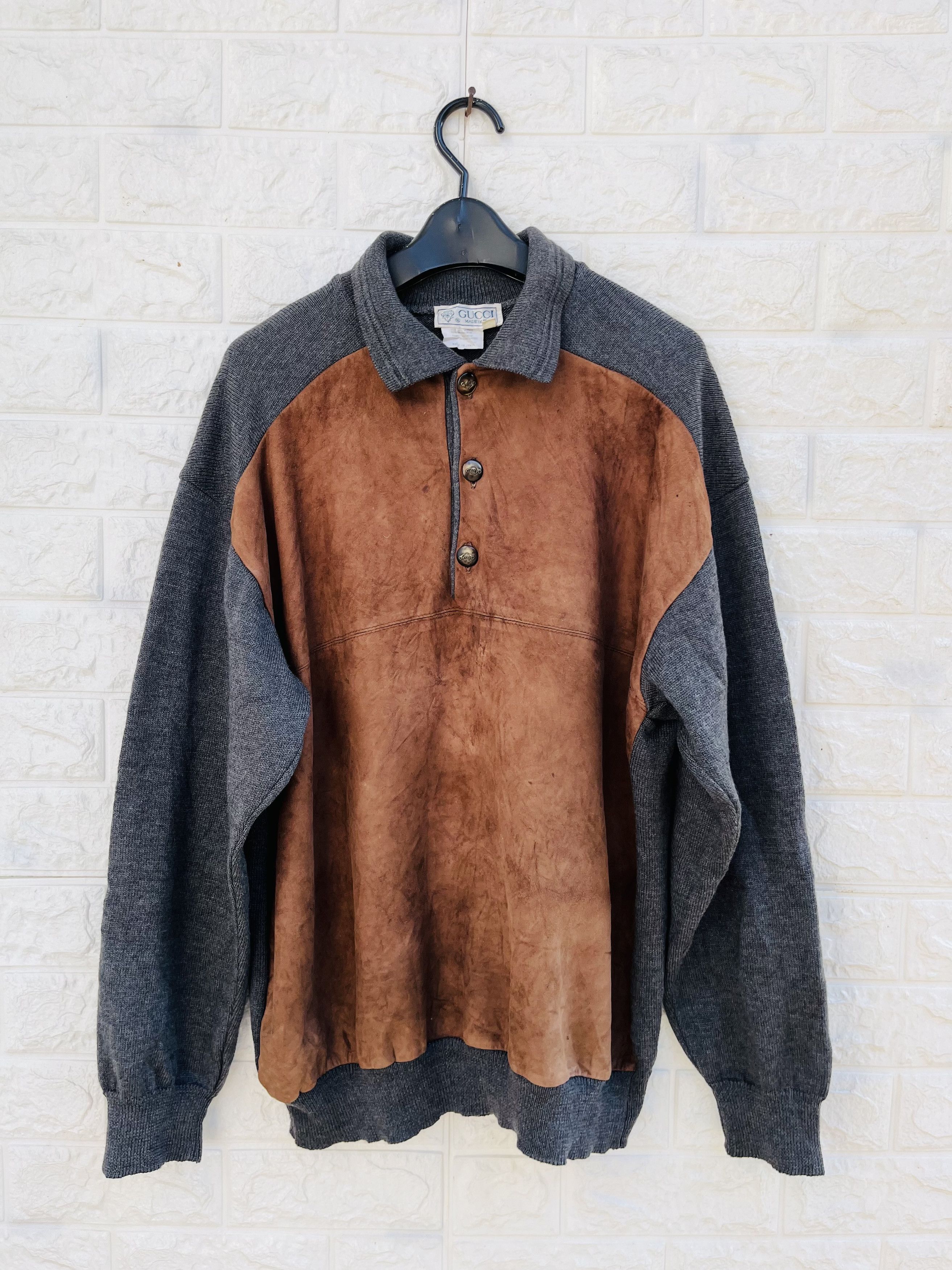 Vintage Gucci Big Logo Button Long Sleeve