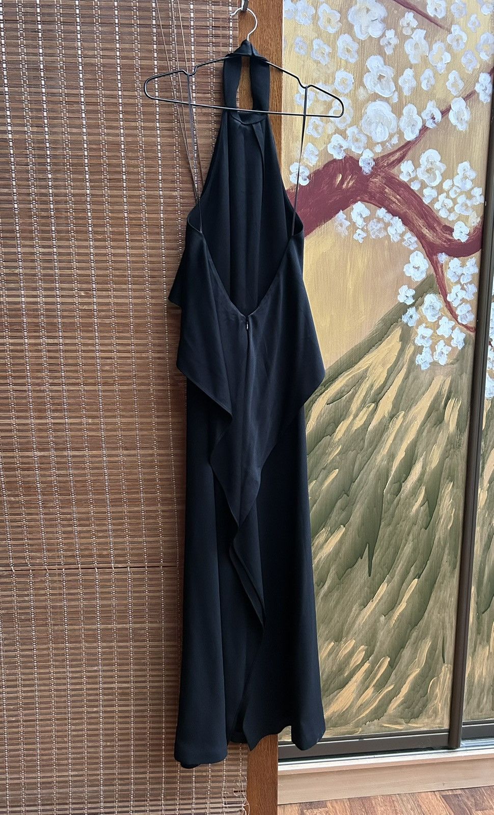Handmade Oude Waag Halter Maxi Dress Black Layered Draped Backless Size XS / US 0-2 / IT 36-38 - 7 Thumbnail