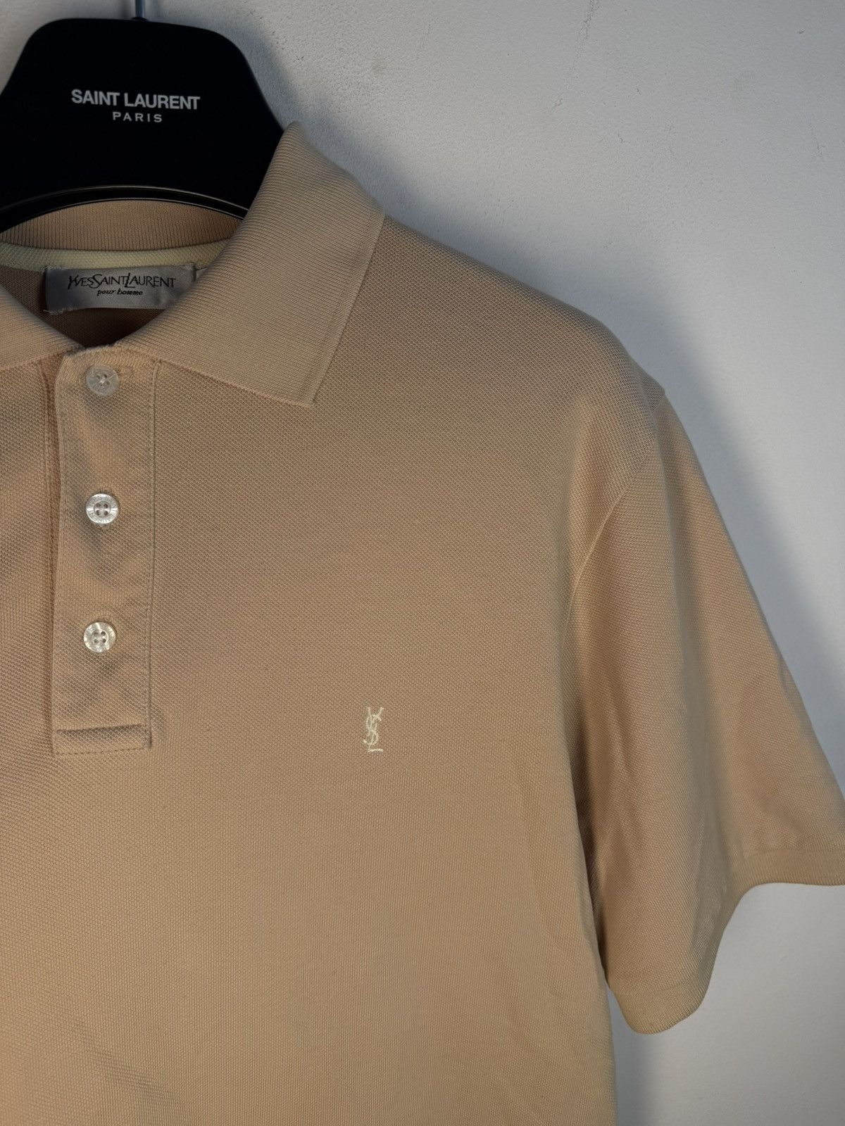 Yves Saint Laurent Beige YSL Polo Shirt Tan YSL T-shirt Size US M / EU 48-50 / 2 - 1 Thumbnail