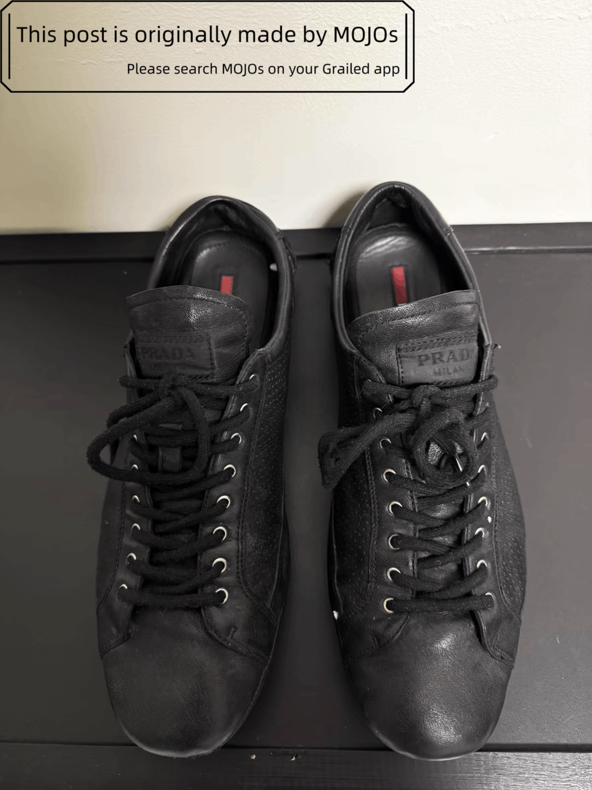Prada Sz 43 Prada Vintage Red Label Leather Trainner mojos133401 Size US 10 / EU 43 - 2 Thumbnail