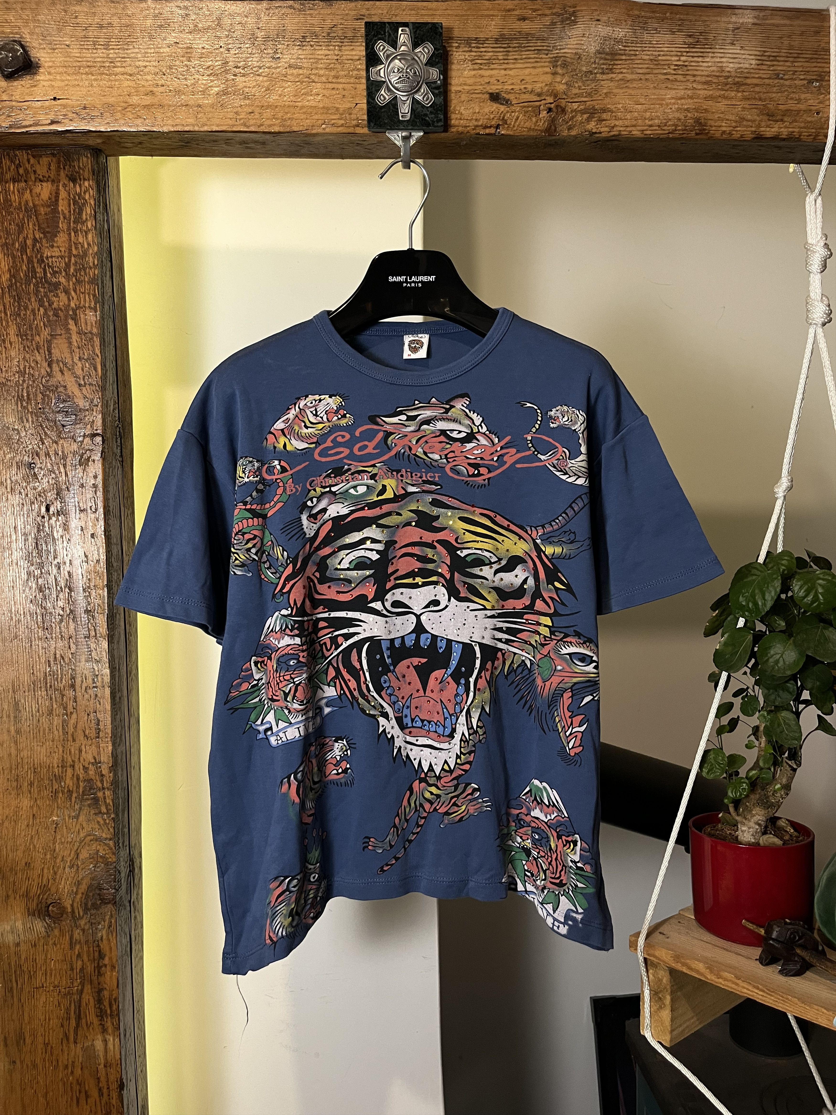 Christian Audigier × Ed Hardy × Vintage Ed hardy by Christian Audigier Skull Tiger Tattoo Guns Tee Size US M / EU 48-50 / 2 - 1 Thumbnail