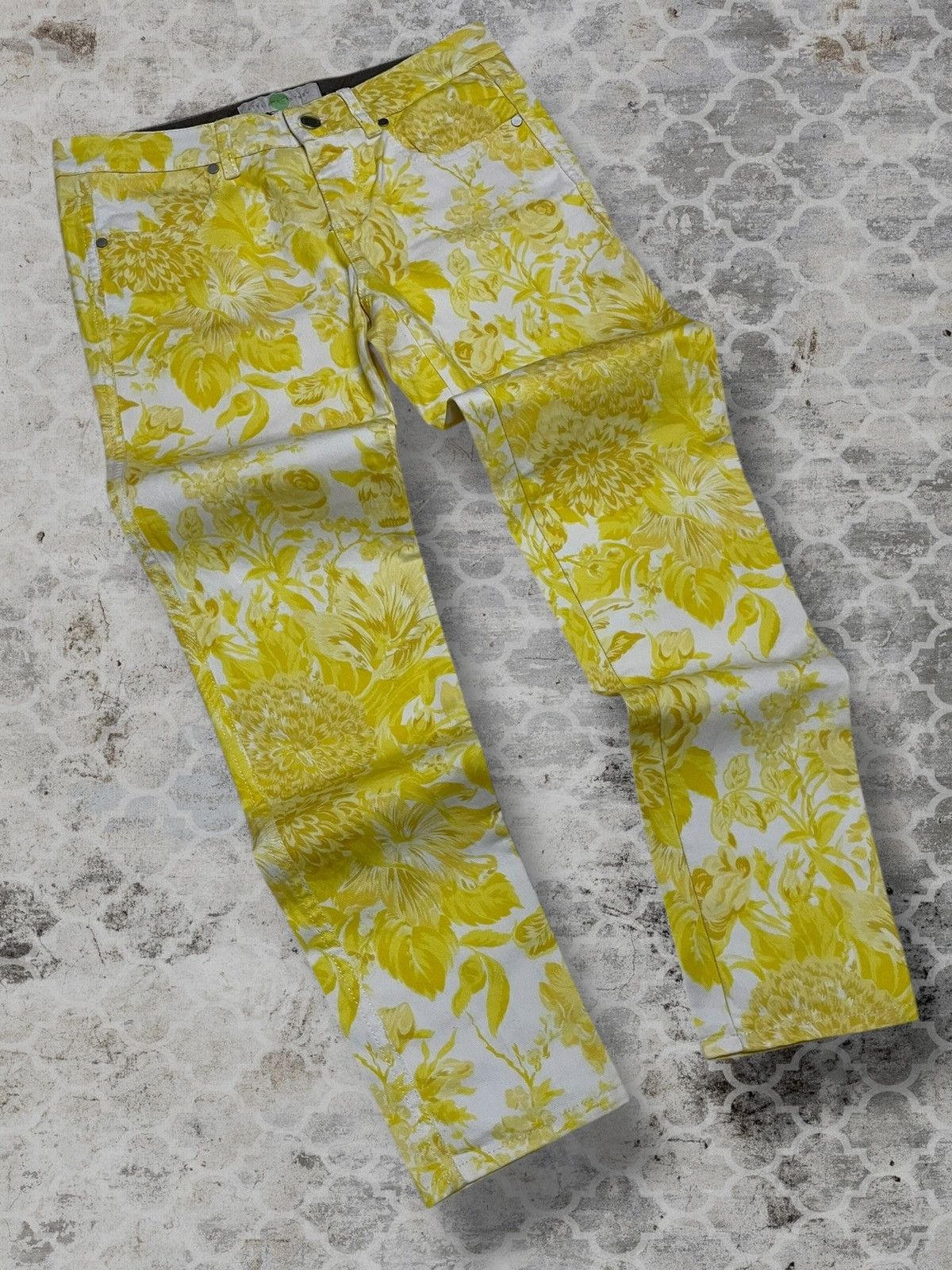 Stella McCartney Authentic Designer Stella Mccartney Flower Art Skinny Denim Size 29" - 2 Thumbnail